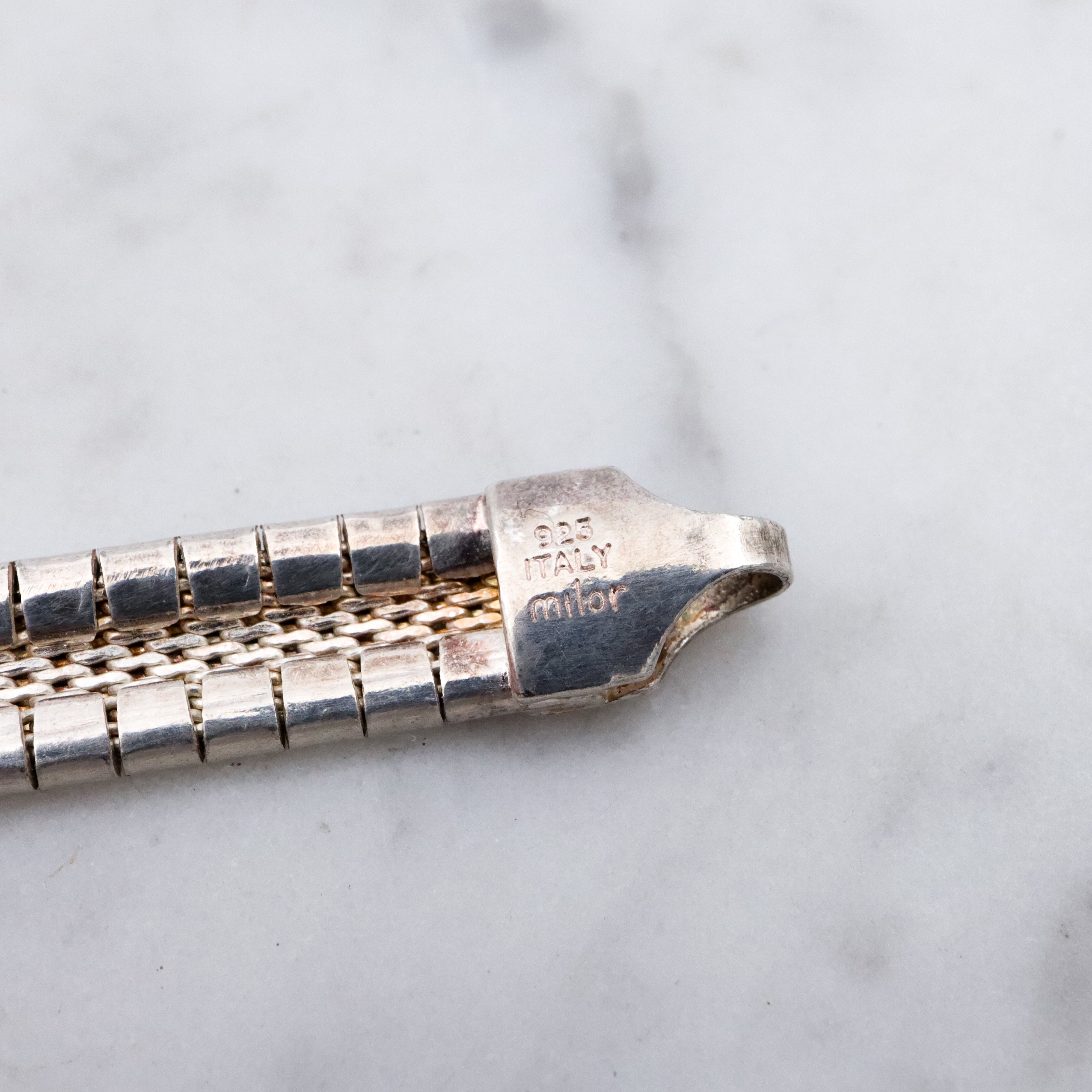 Vintage Milor Italian sterling 6mm omega chain, 18"