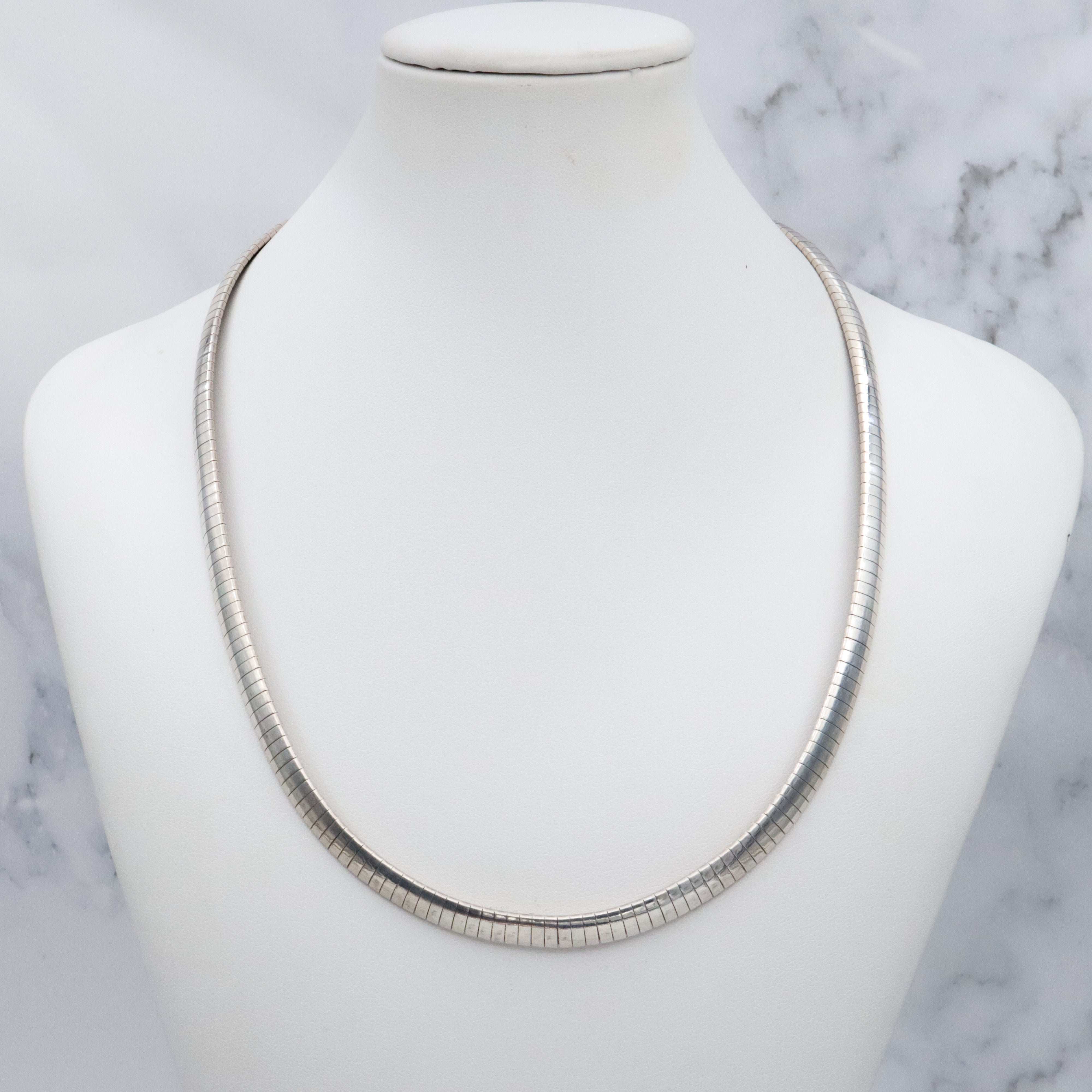 Vintage Milor Italian sterling 6mm omega chain, 18"