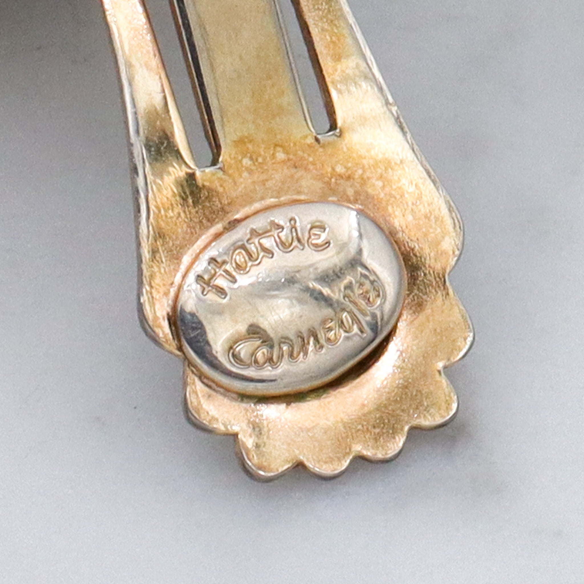 Vintage MCM Hattie Carnegie gold plated rhinestone sunburst earrings