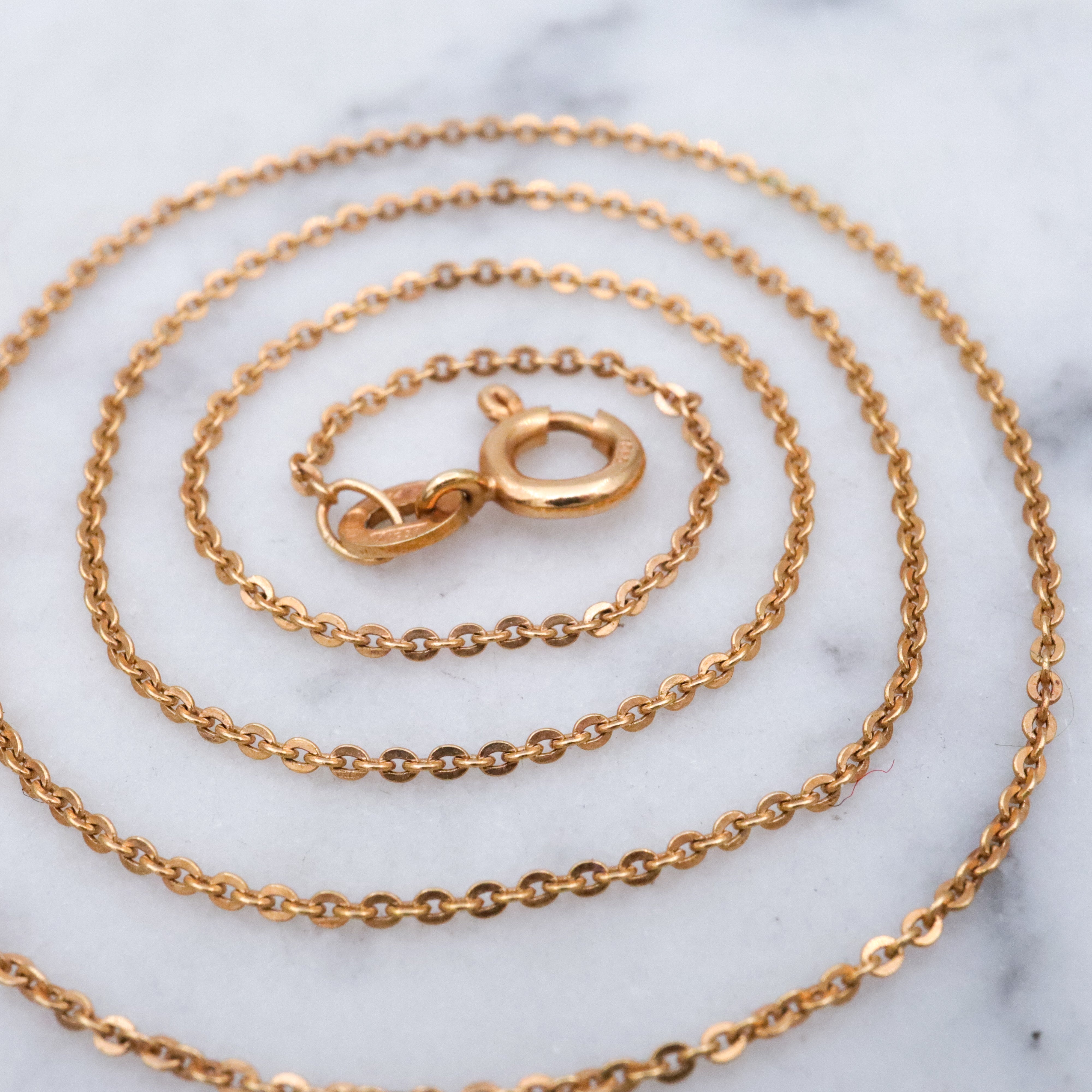 Vintage Uno A Erre Italian 14k gold petite cable chain, 15"