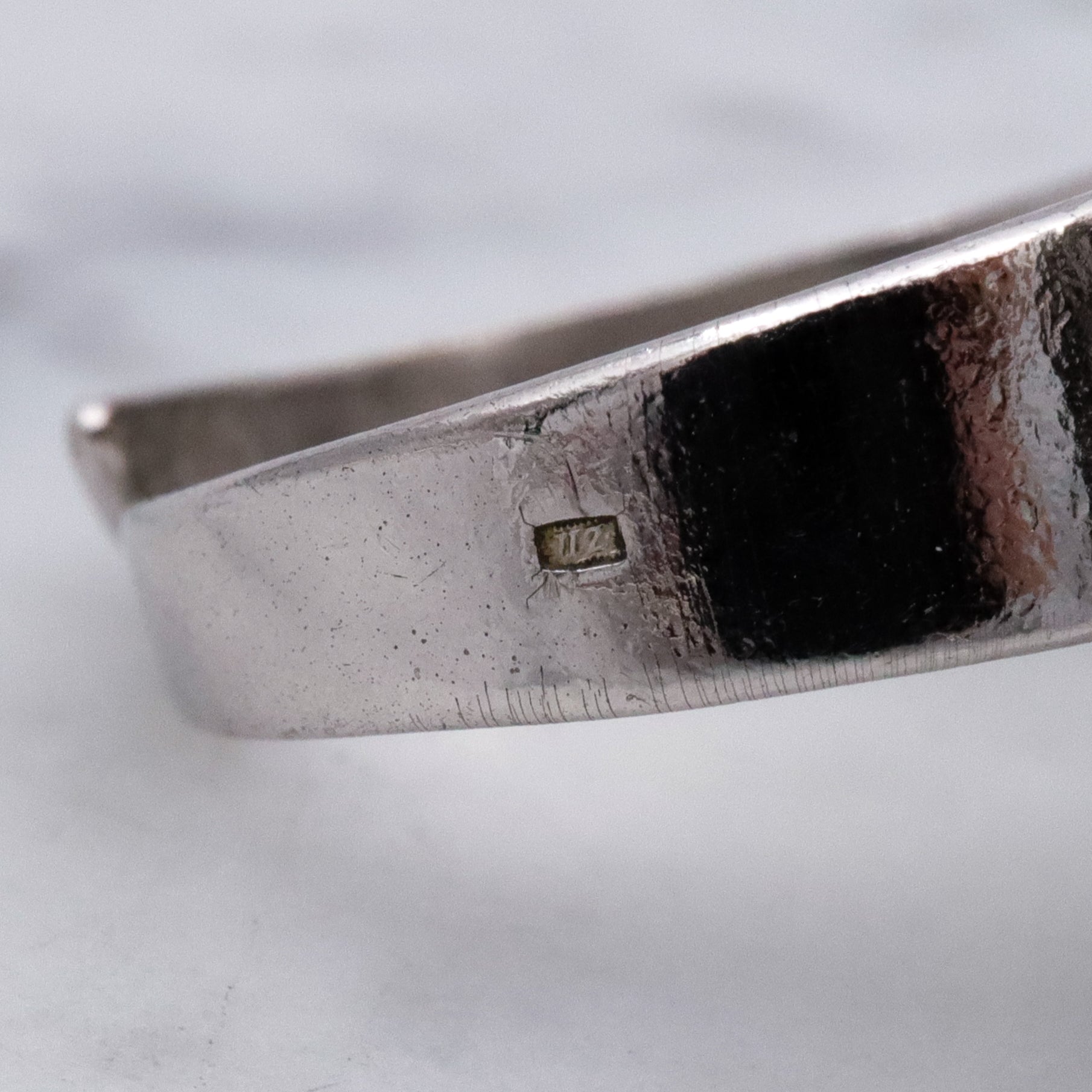 Dutch Mid Century Modernist 835 silver & amethyst bead Brutalist ring, sz 9 adj.