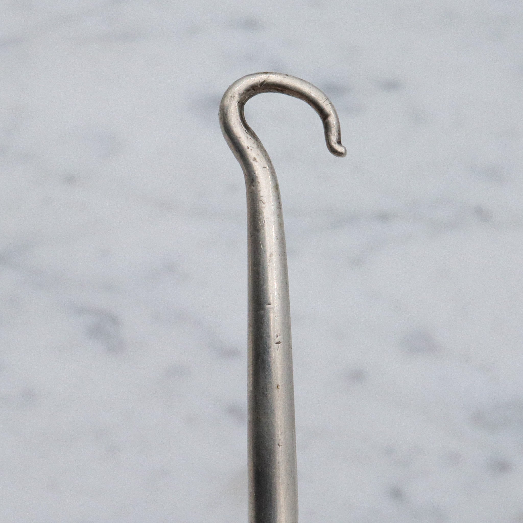 Rare Victorian Chinese export silver Chrysanthemum button hook