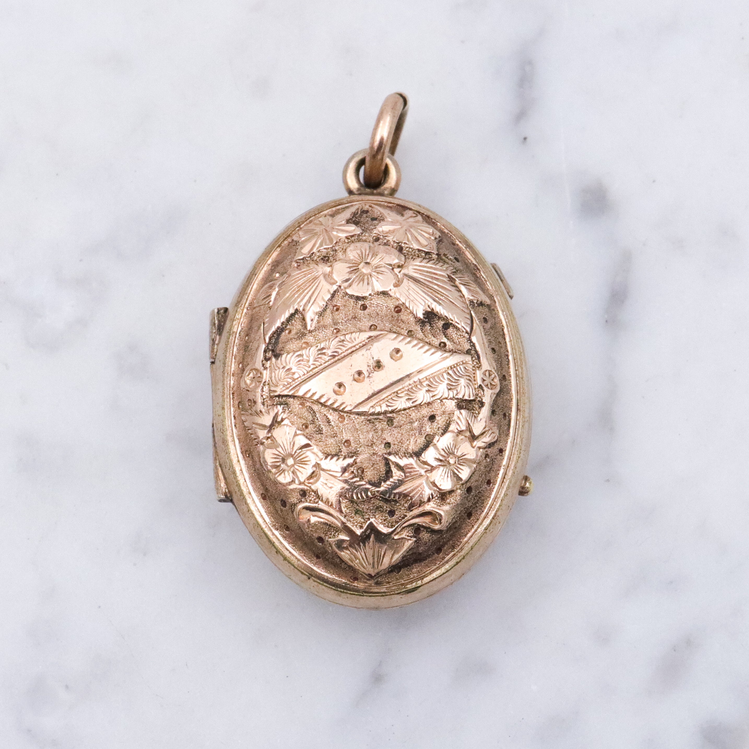 Antique Victorian Aesthetic embossed domed gold filled locket