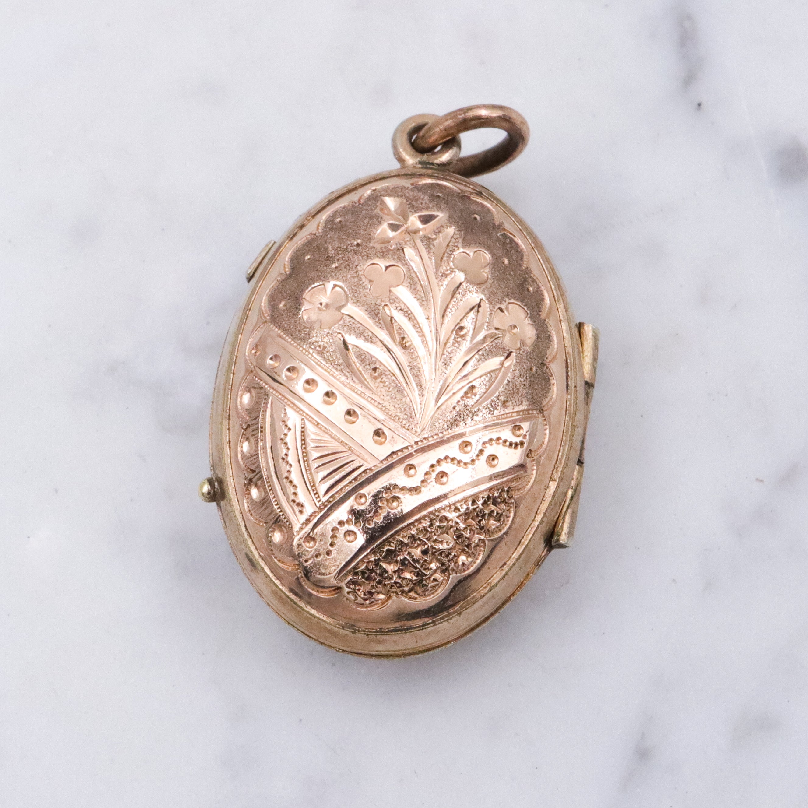 Antique Victorian Aesthetic embossed domed gold filled locket