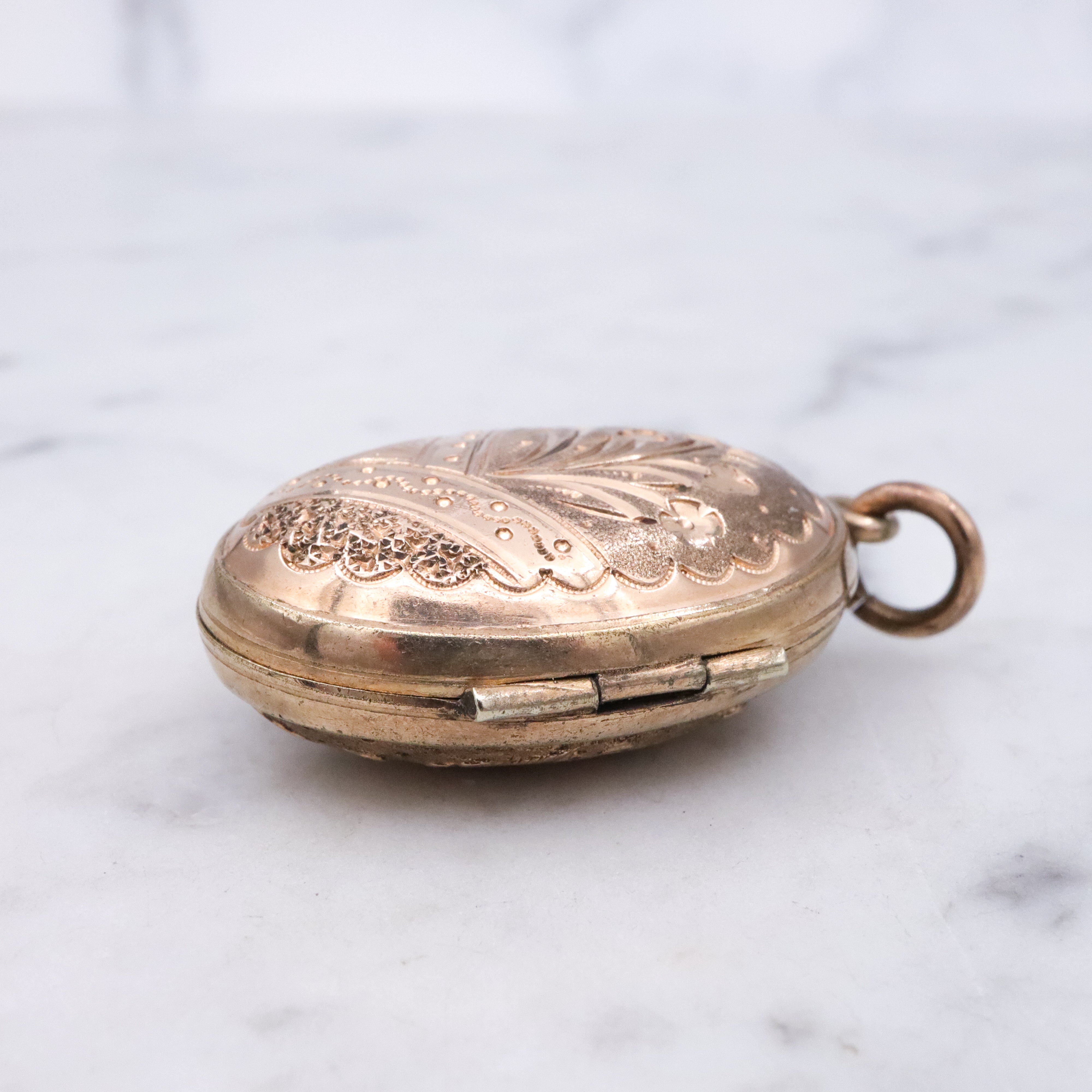 Antique Victorian Aesthetic embossed domed gold filled locket