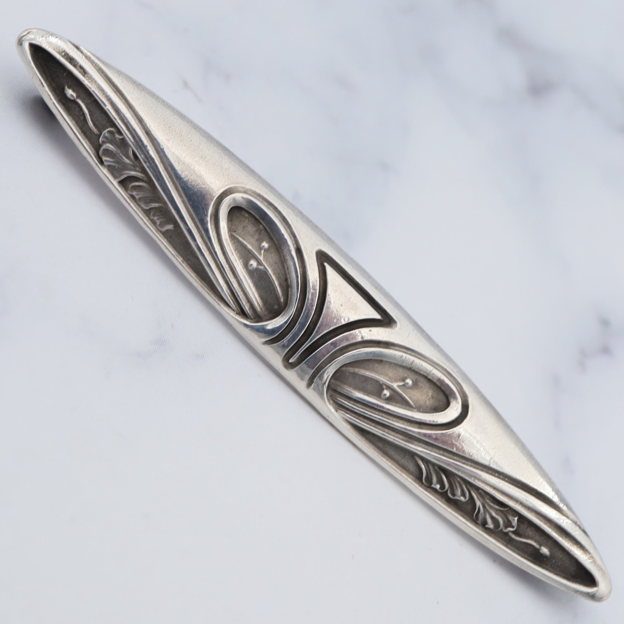 Vintage Unger Brothers art nouveau sterling bar pin/brooch