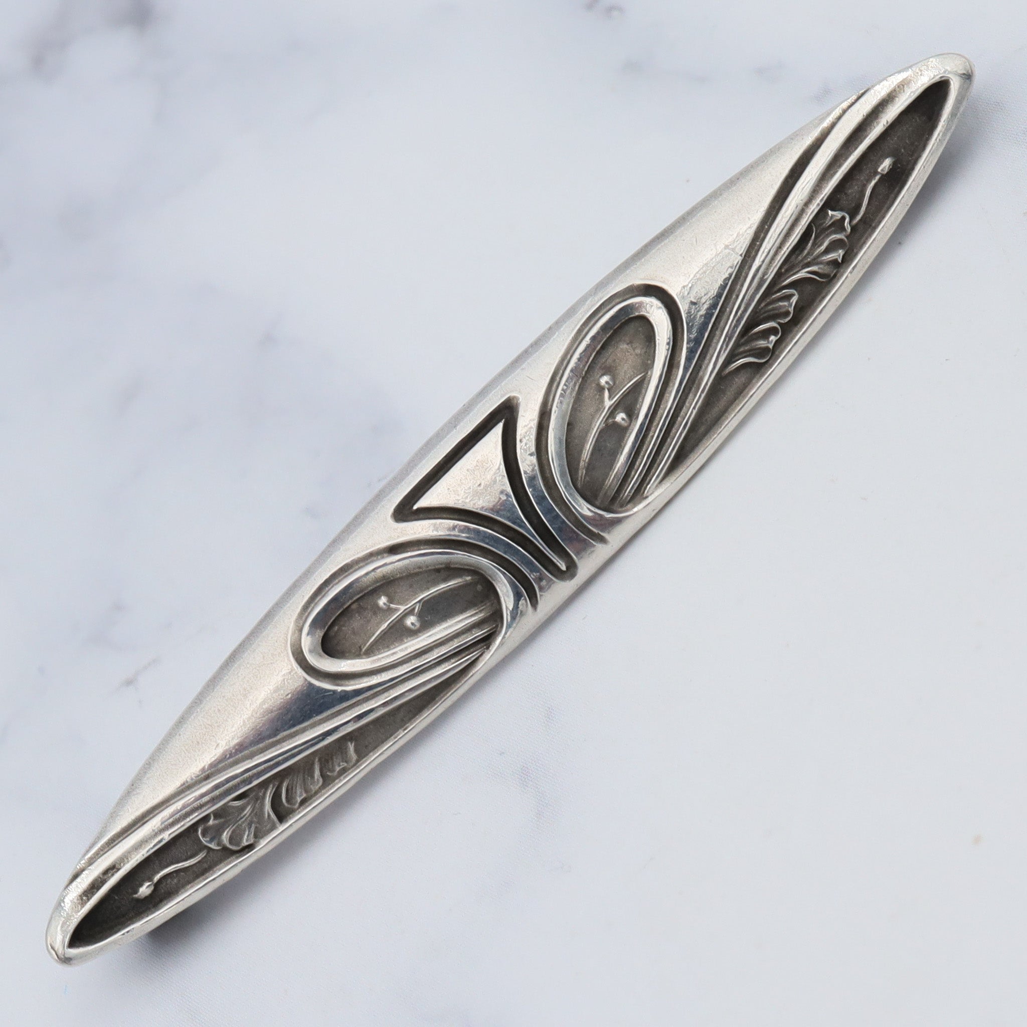 Vintage Unger Brothers art nouveau sterling bar pin/brooch