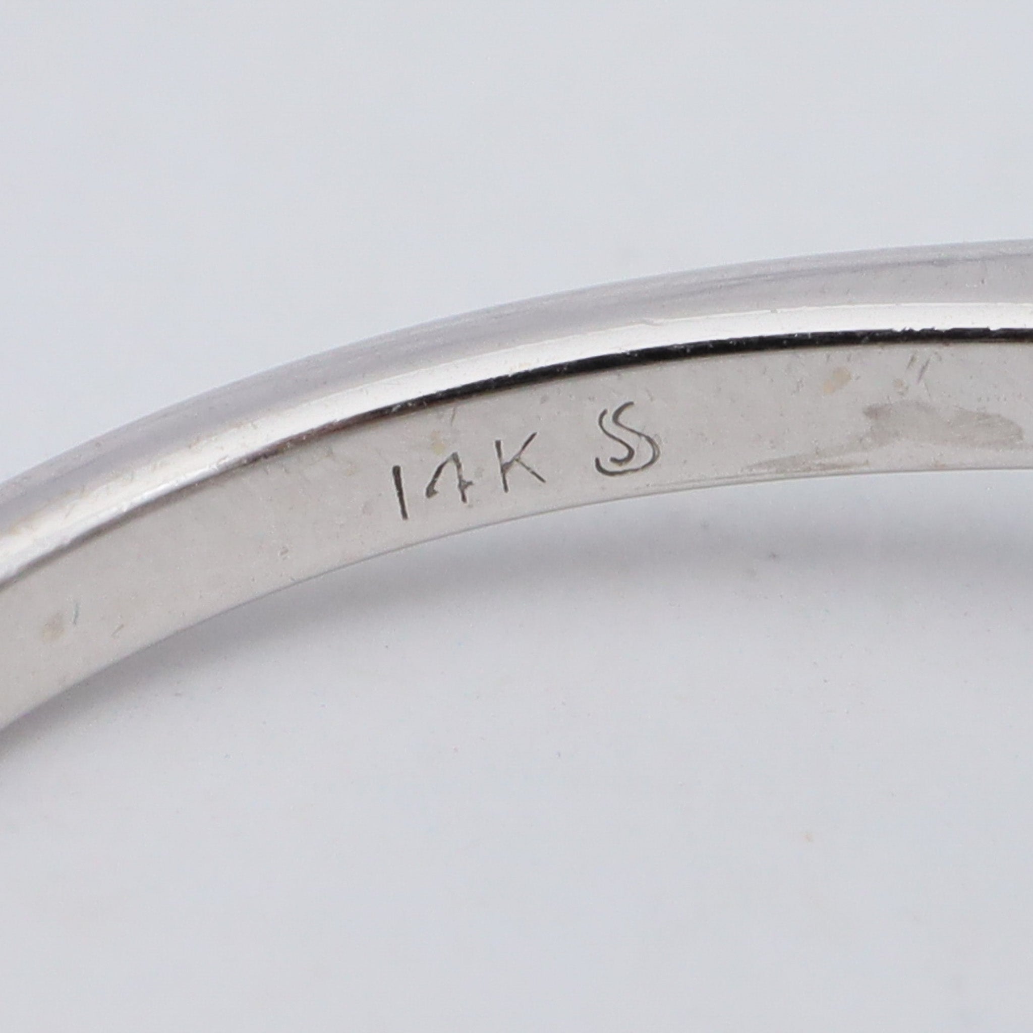 Vintage 14k white gold, mystic topaz & diamond ring, sz 7.75