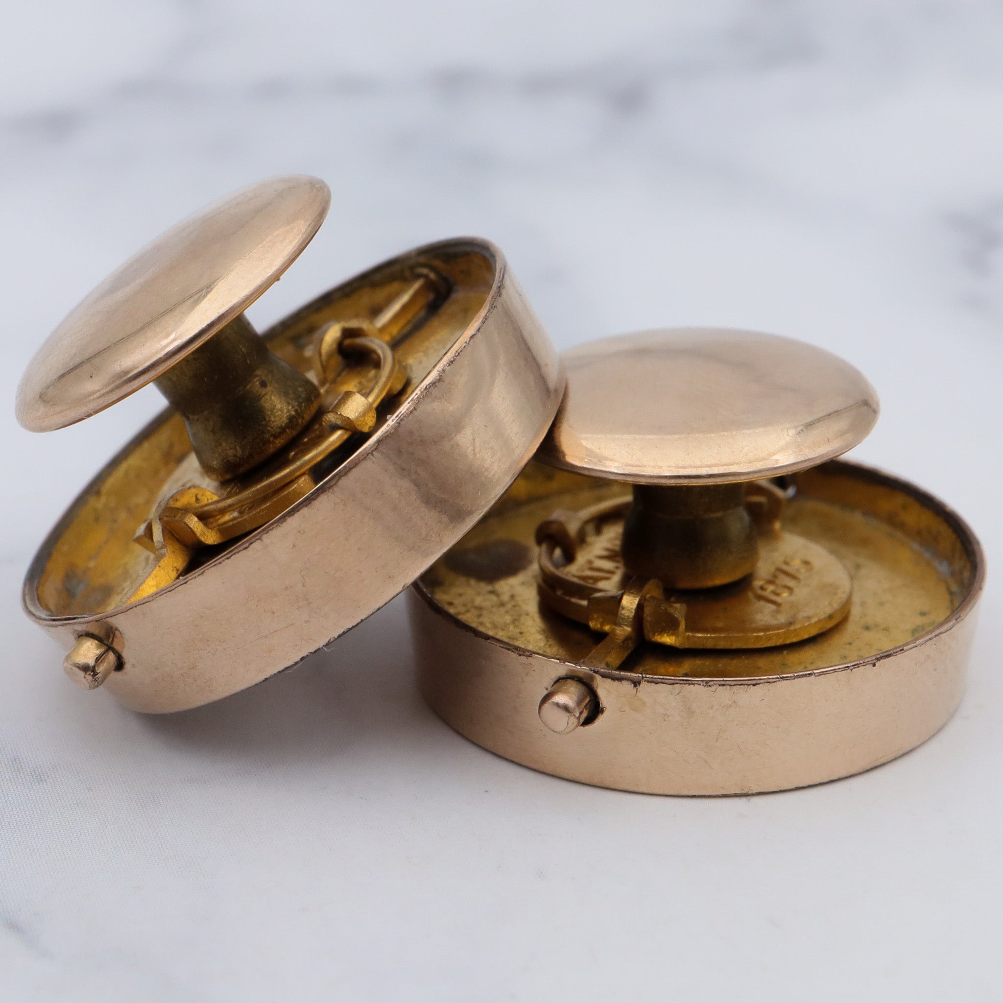 Antique late 1800’s gold-filled & mother of pearl monogrammed “K” cufflinks