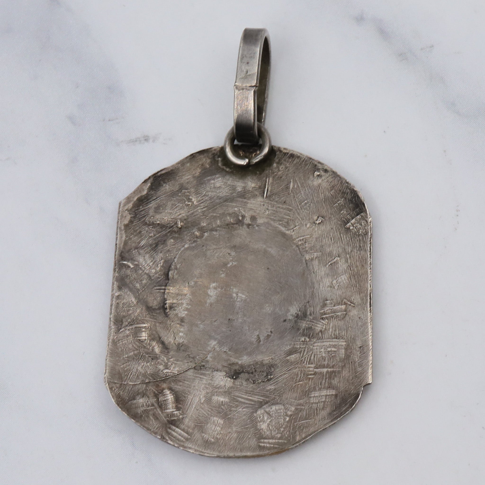 Antique Hellenistic silver plated plaque of Athena pendant