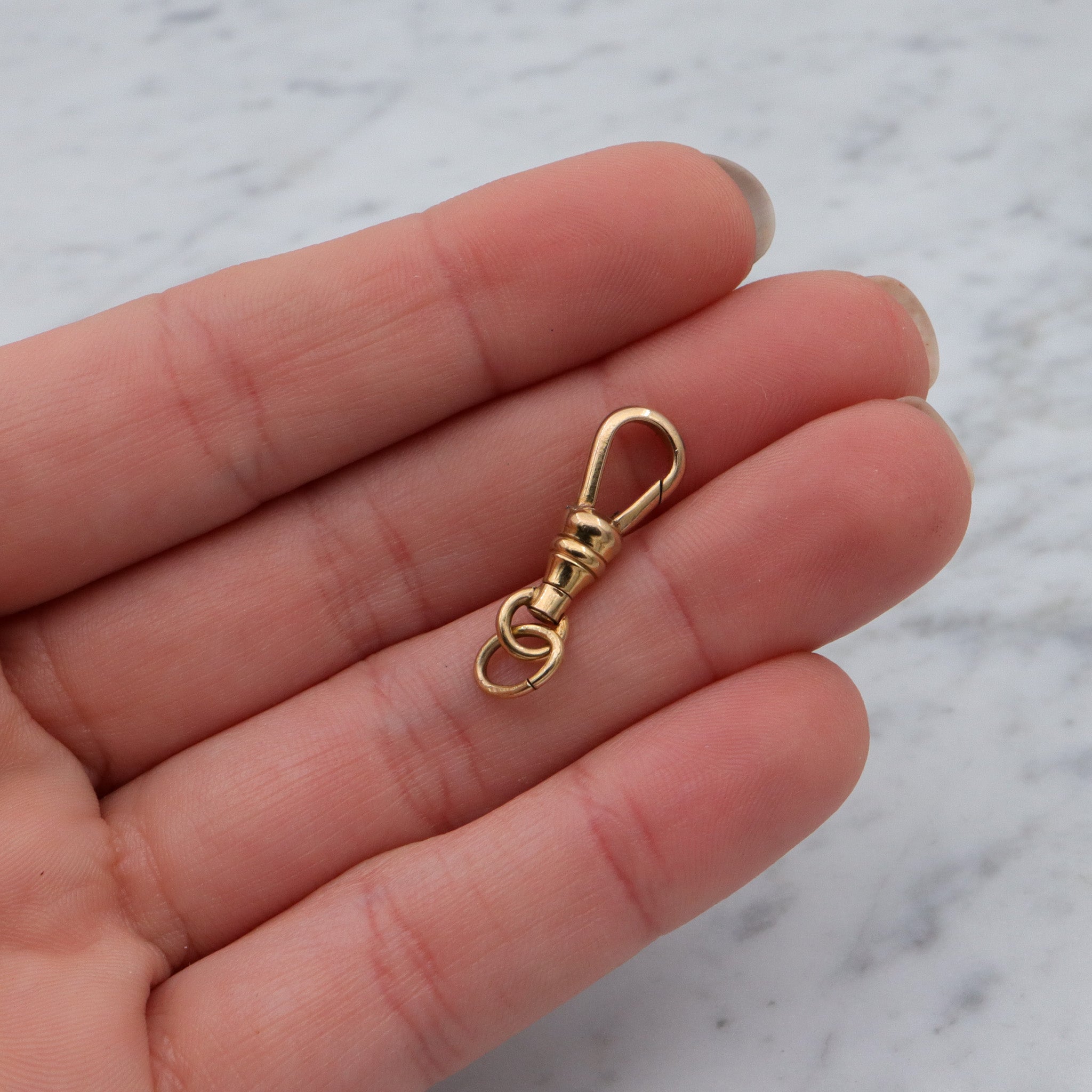 Antique gold filled dog clip clasp necklace swiveling clasp