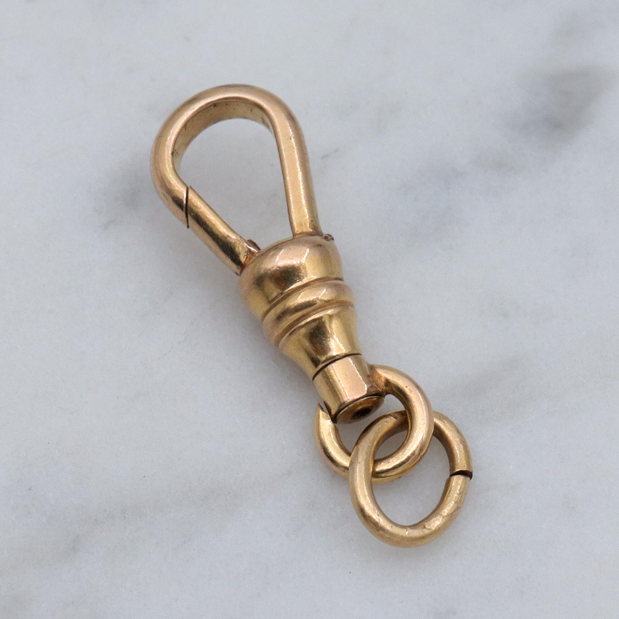 Antique gold filled dog clip clasp necklace swiveling clasp