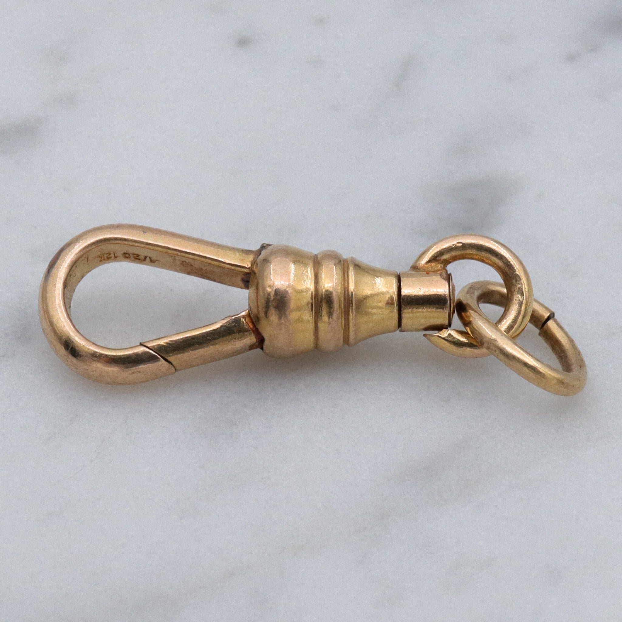 Antique gold filled dog clip clasp necklace swiveling clasp