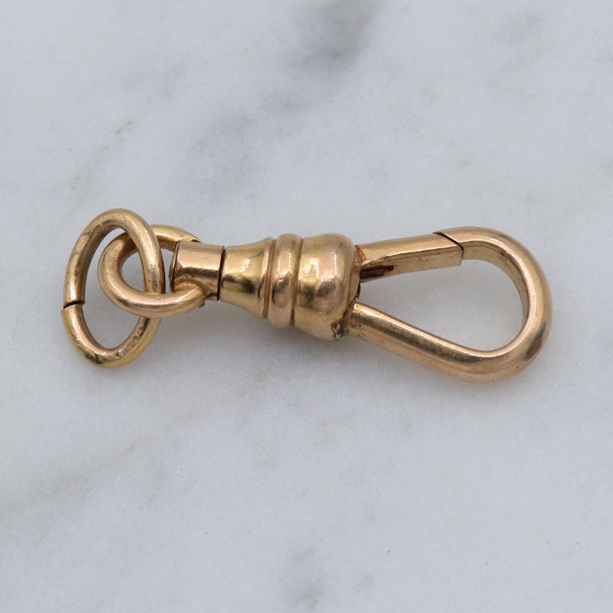 Antique gold filled dog clip clasp necklace swiveling clasp