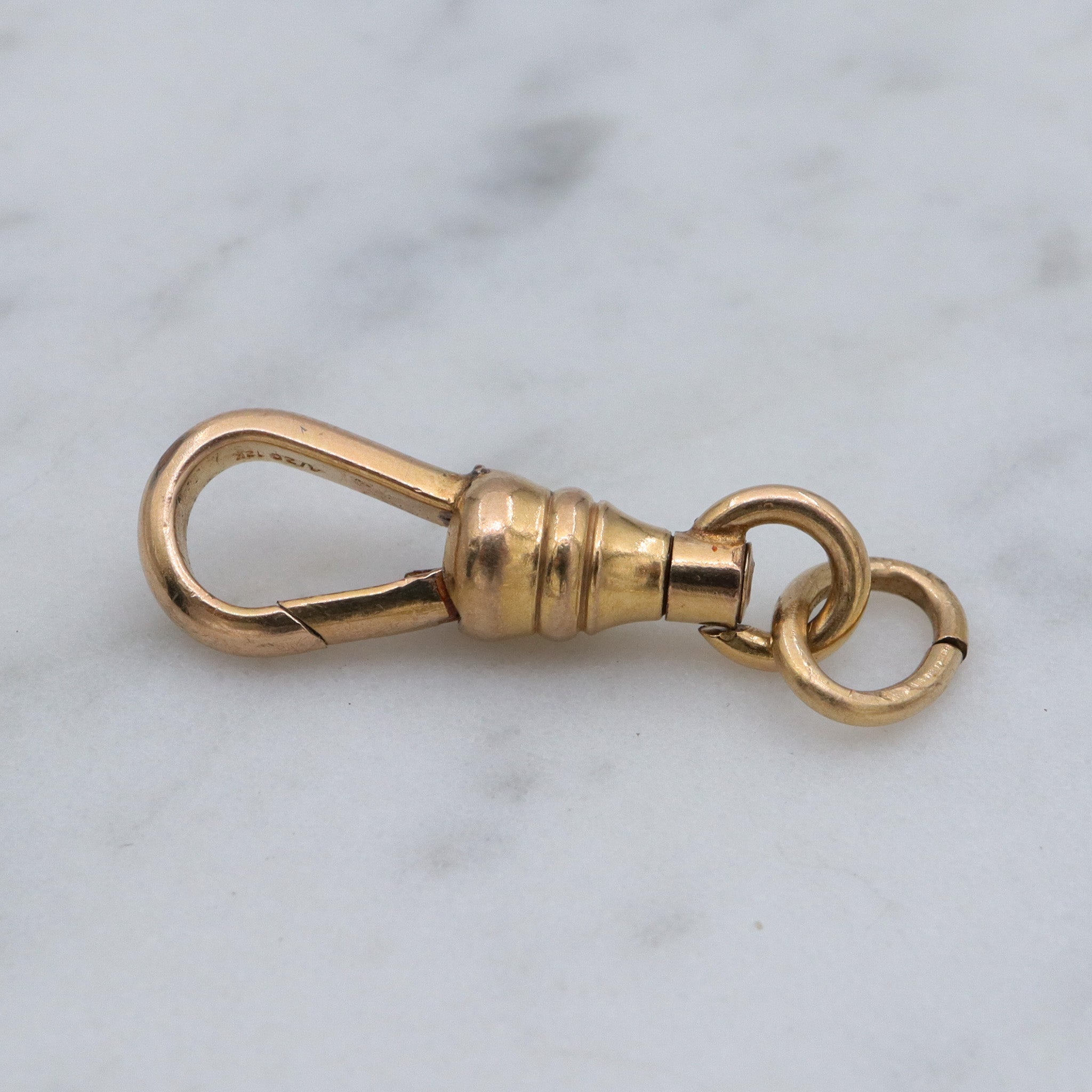 Antique gold filled dog clip clasp necklace swiveling clasp