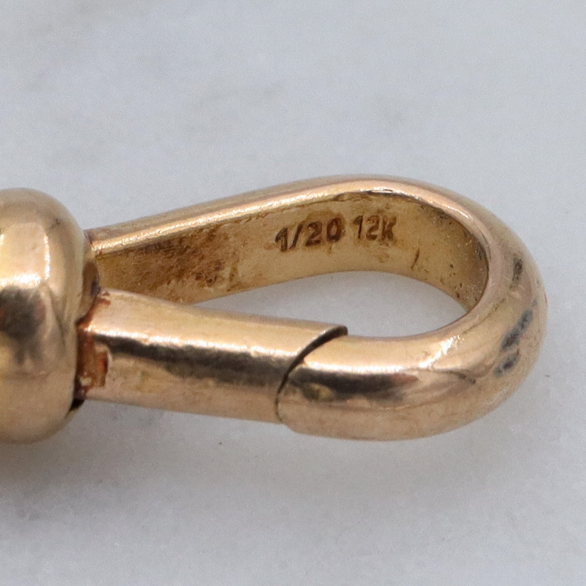 Antique gold filled dog clip clasp necklace swiveling clasp