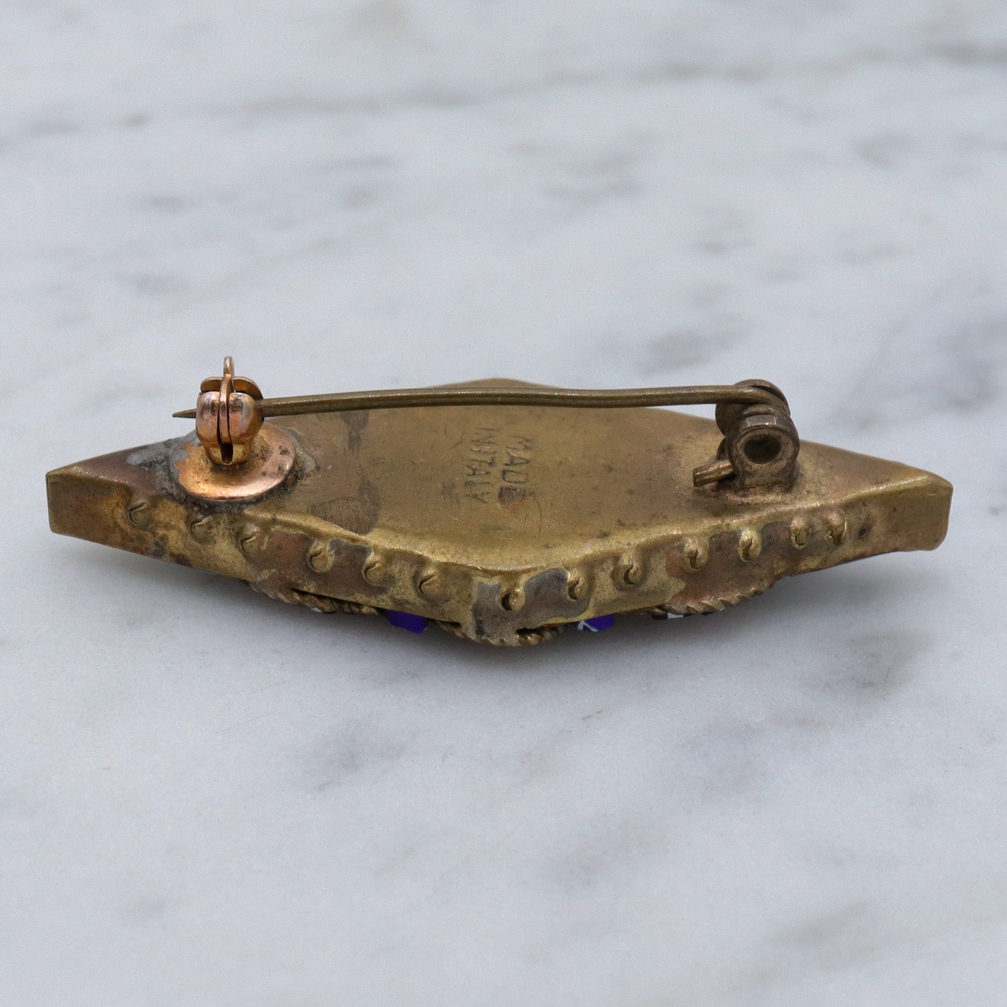 Antique Italian micro mosaic brooch