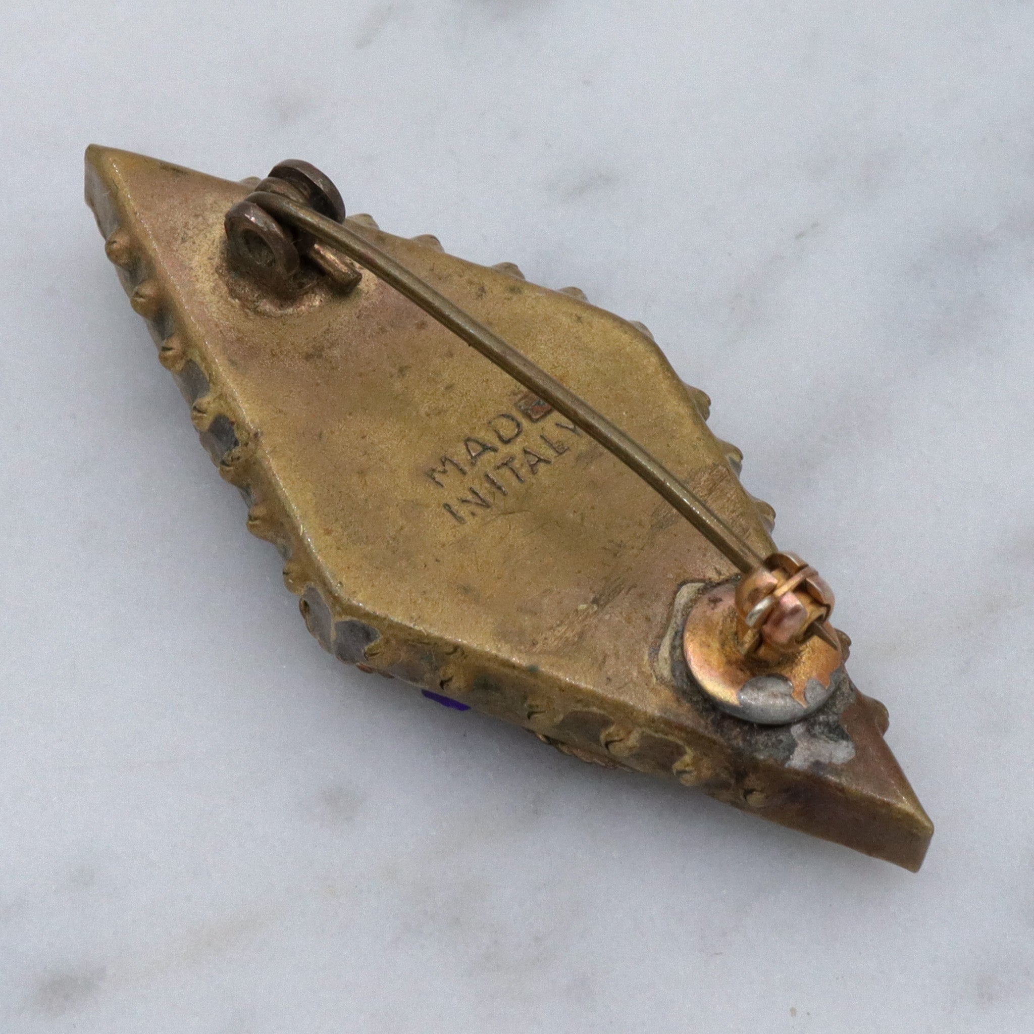 Antique Italian micro mosaic brooch