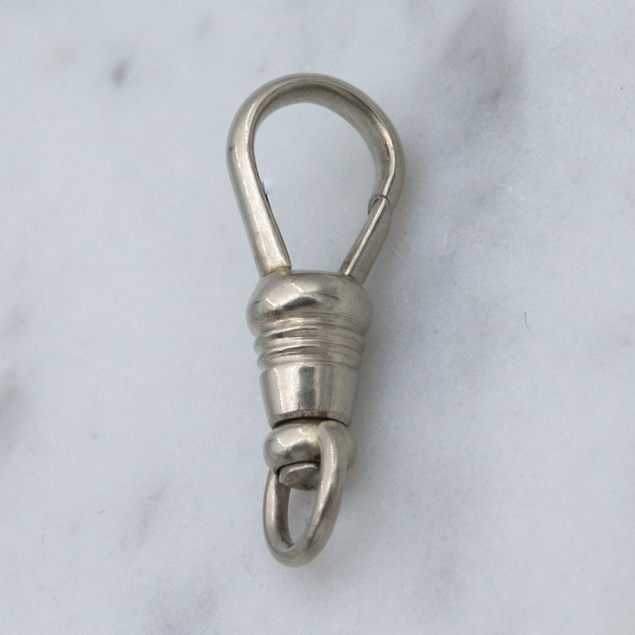 Antique petite 10k white gold dog clip necklace swiveling clasp