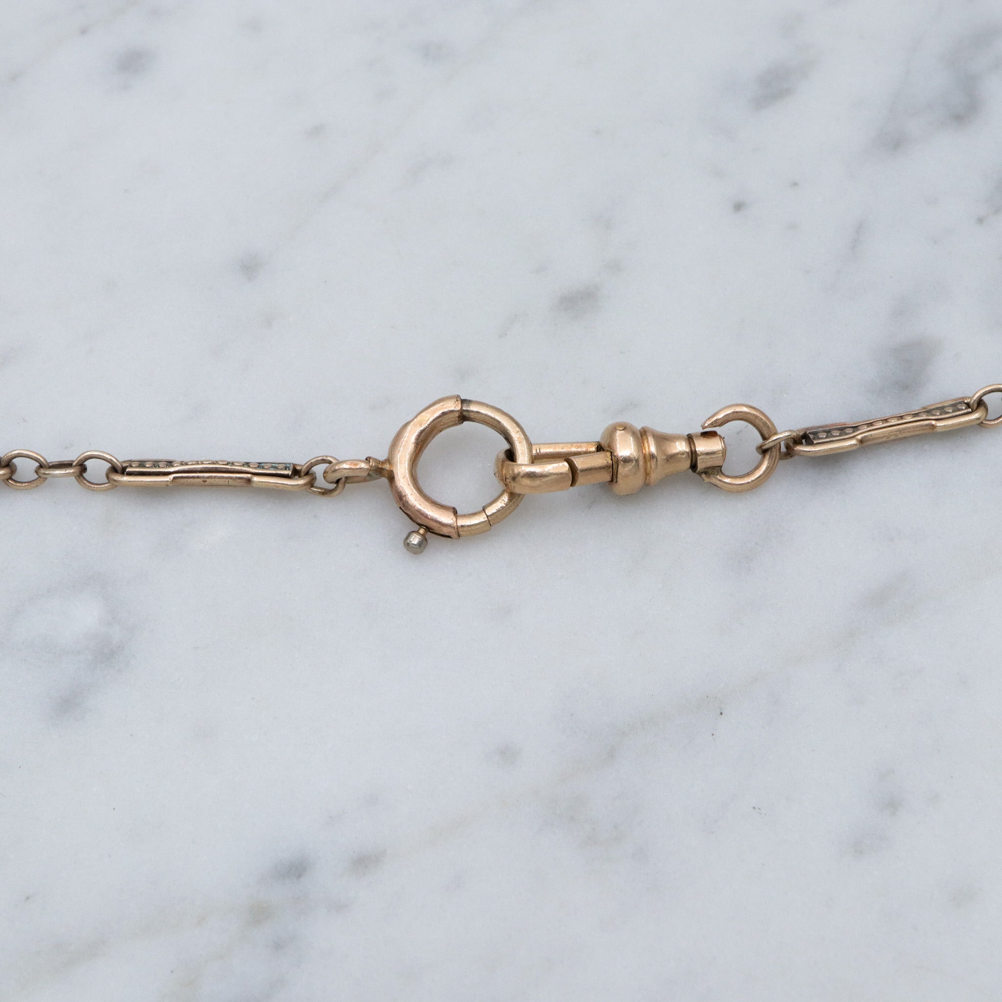 Antique Victorian vermeil sterling silver fancy bar link watch chain choker necklace