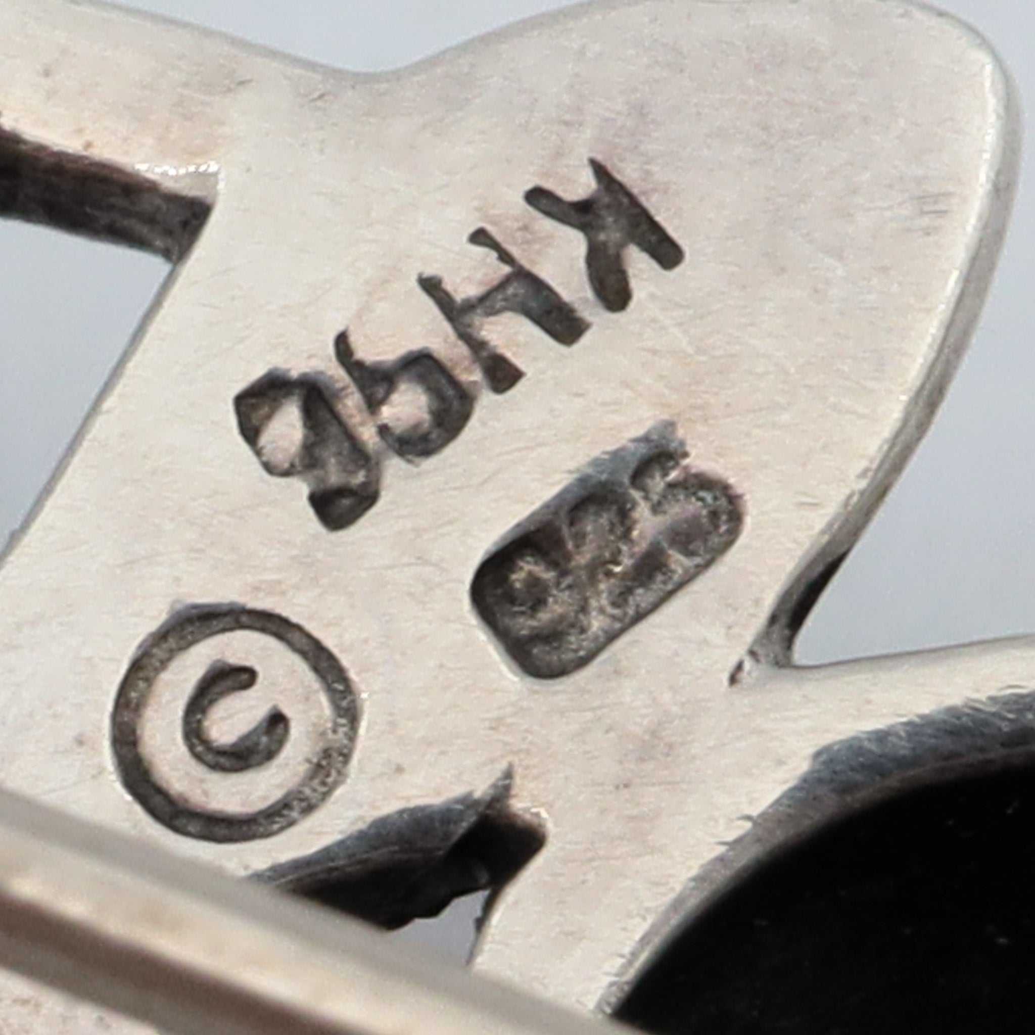 Vintage sterling Celtic rose bar brooch