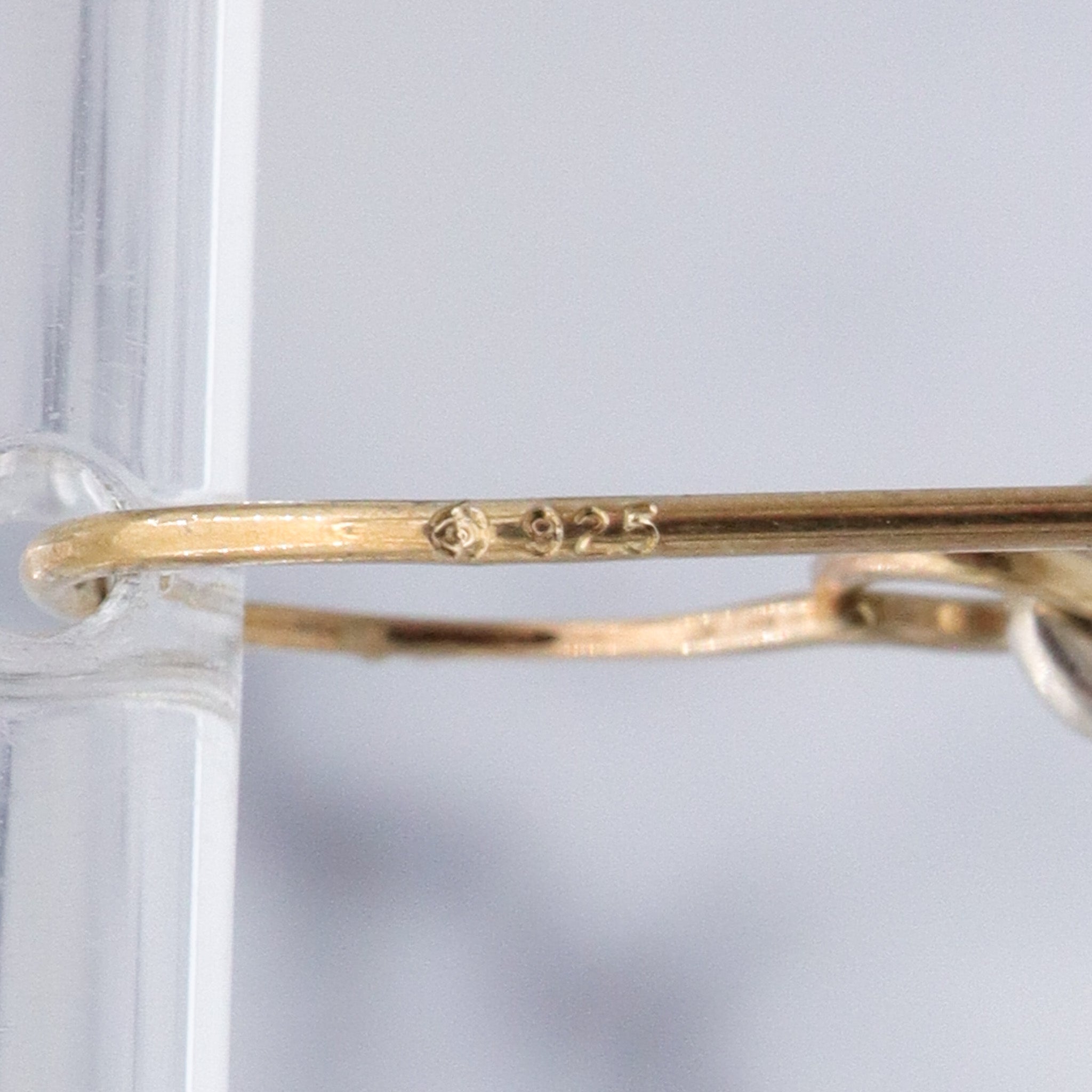 Retro gold plated sterling silver feather drop earrings