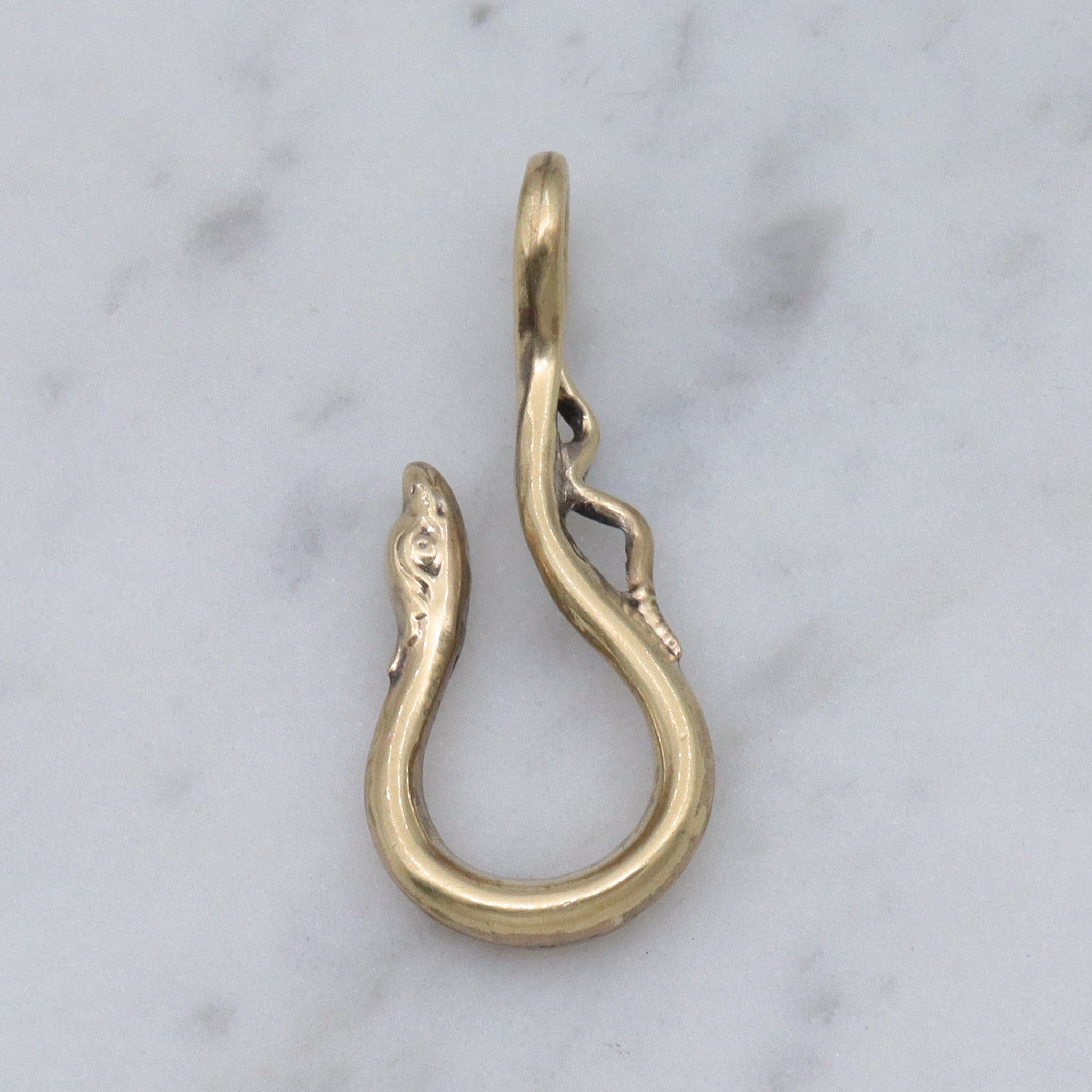 Antique Victorian gold filled serpent hook pendant