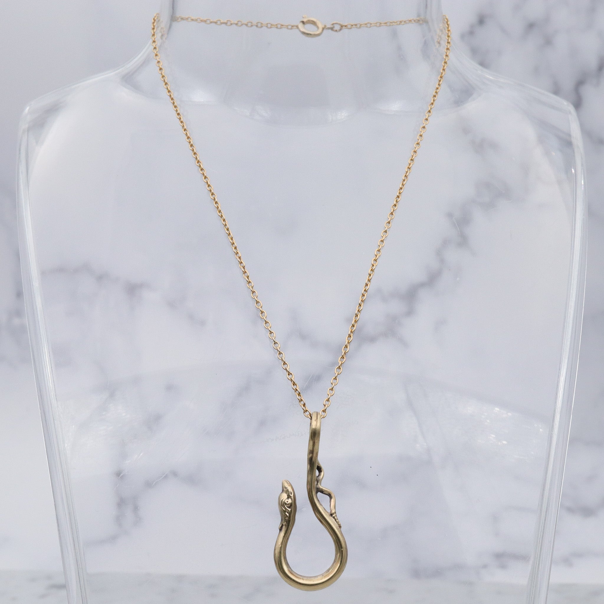 Antique Victorian gold filled serpent hook pendant