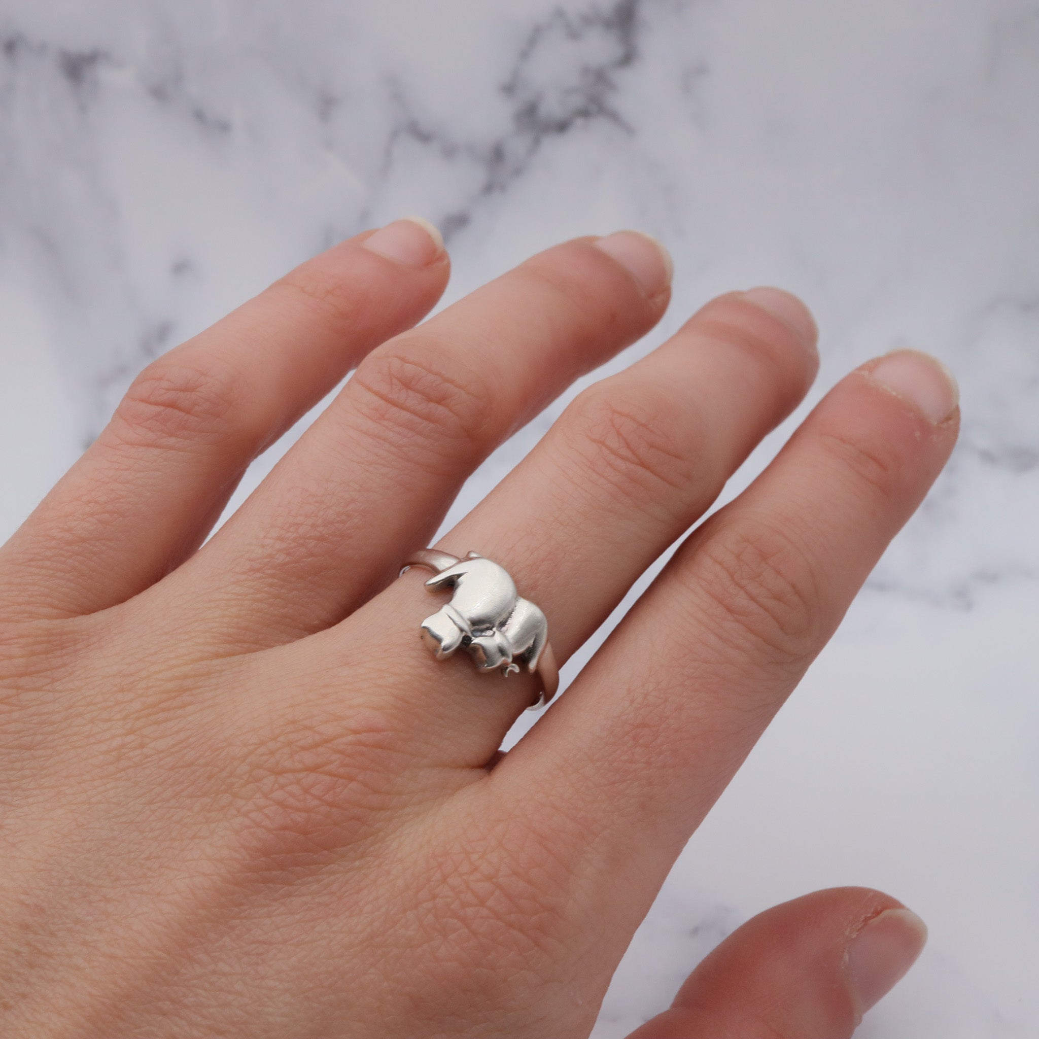 Vintage sterling silver cat ring, sz 9