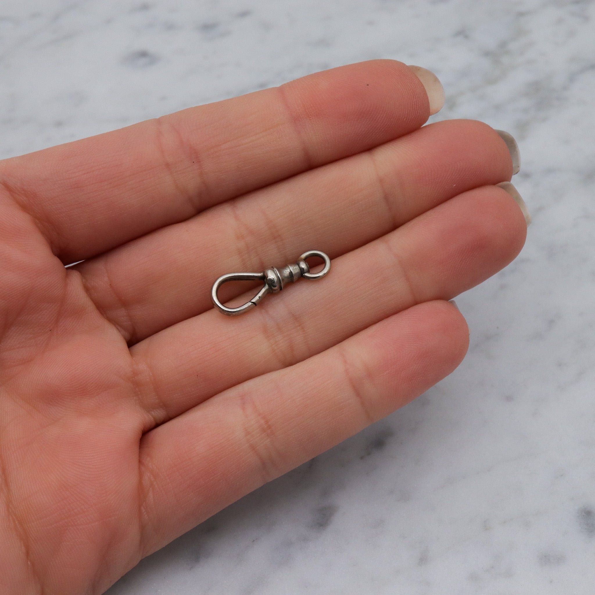 Antique Victorian 14k white gold dog slip clasp by Martin-Copeland Co.