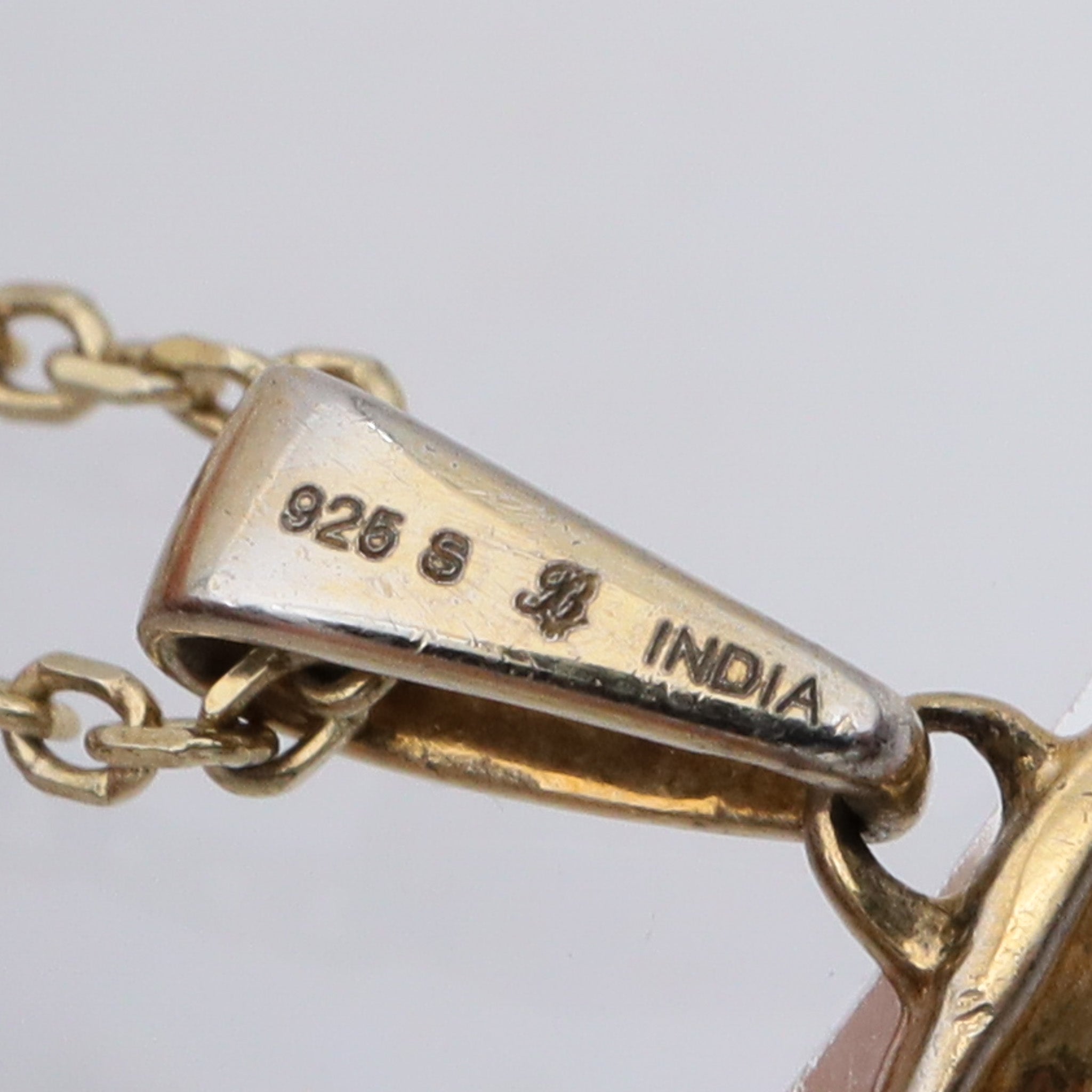 Vintage gold-plated sterling & diamond pendant necklace with adjustable cable link chain, 20”