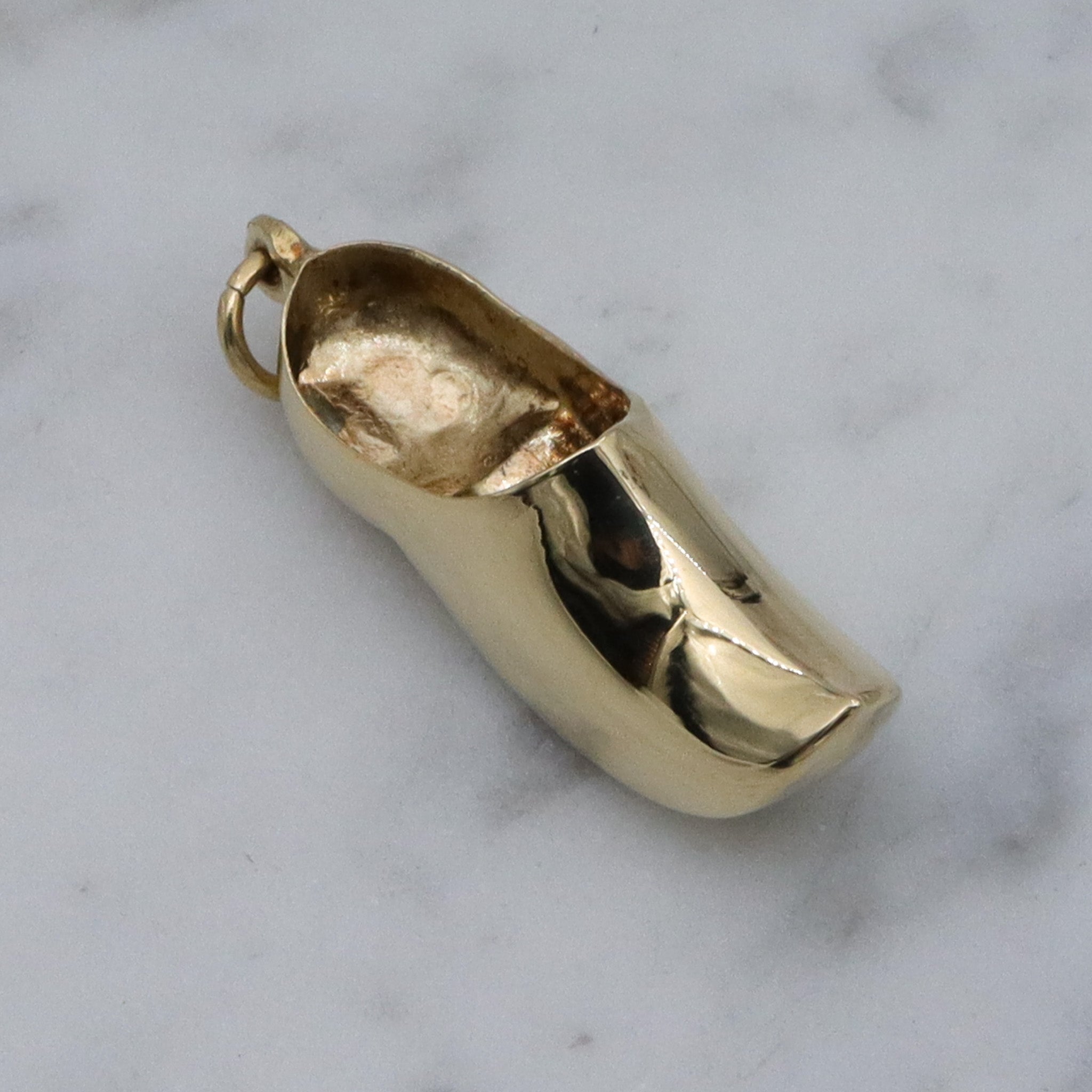 Large Vintage 14k gold clog shoe pendant