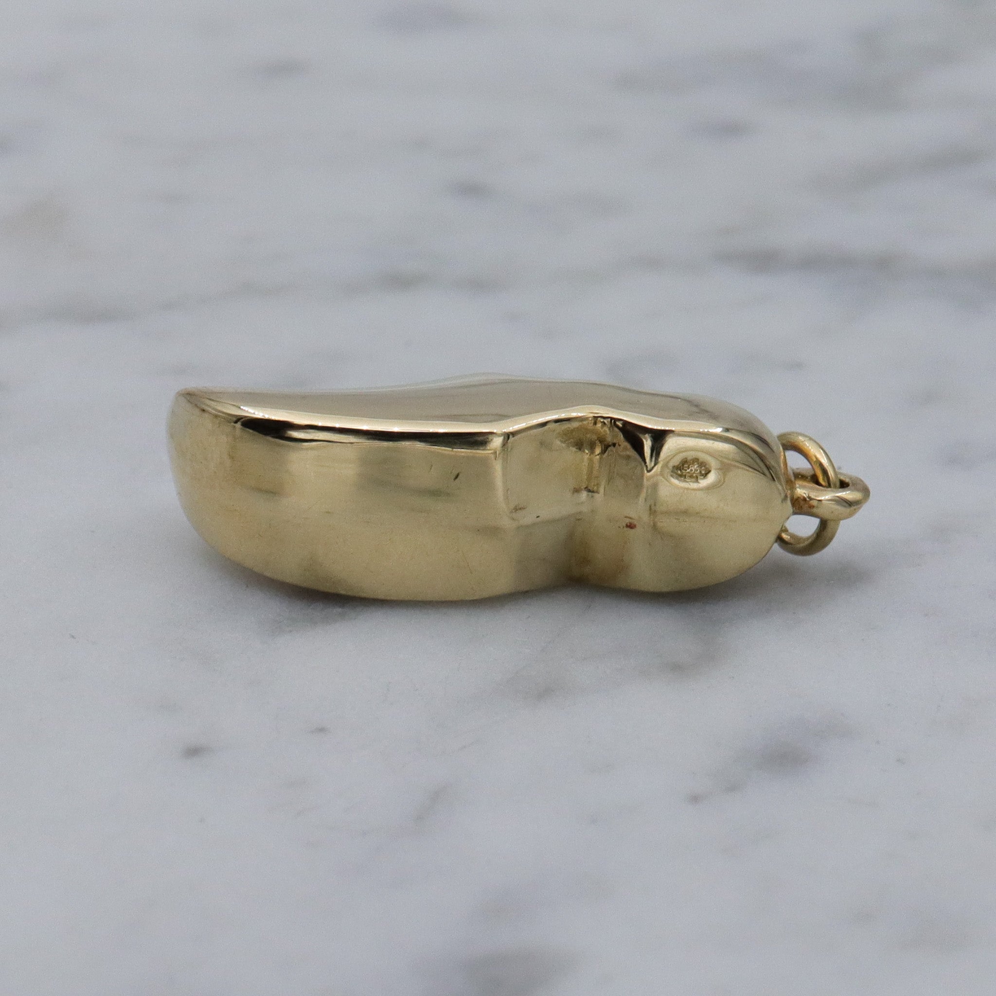 Large Vintage 14k gold clog shoe pendant