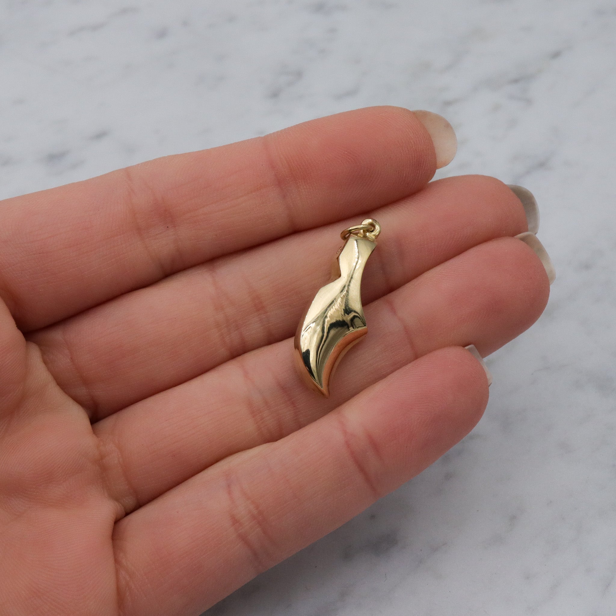 Large Vintage 14k gold clog shoe pendant