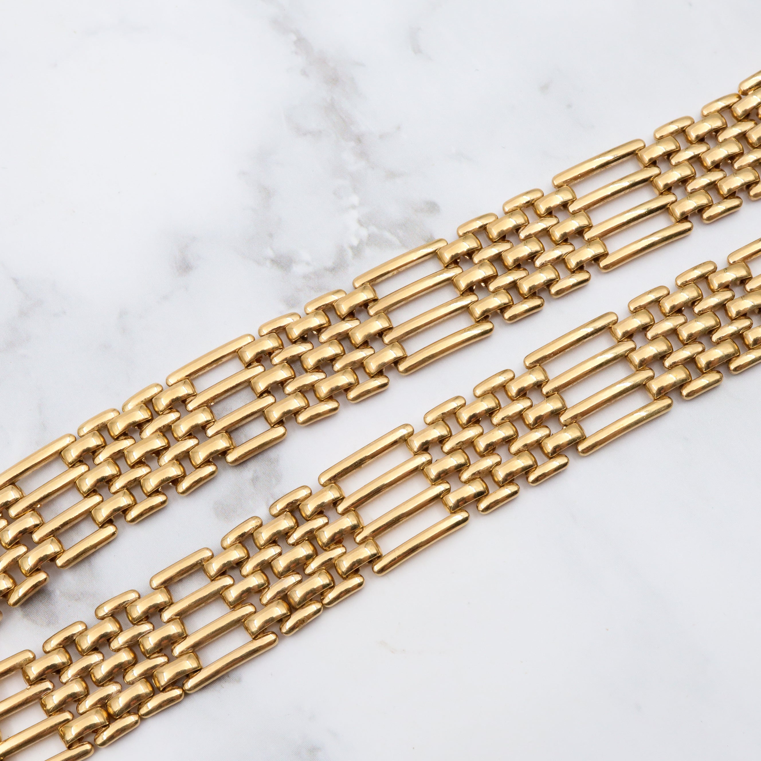 Vintage Mid-century modern Napier gold plated basket weave link choker