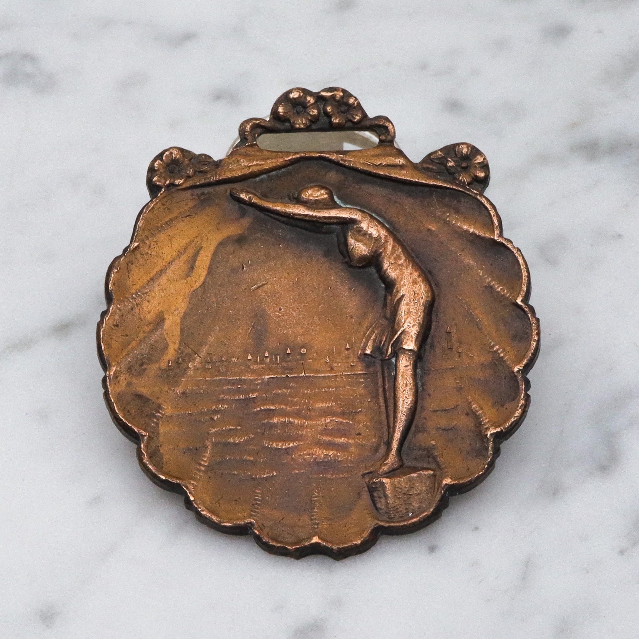 Antique Victorian Whitehead & Hoag brass diving medal