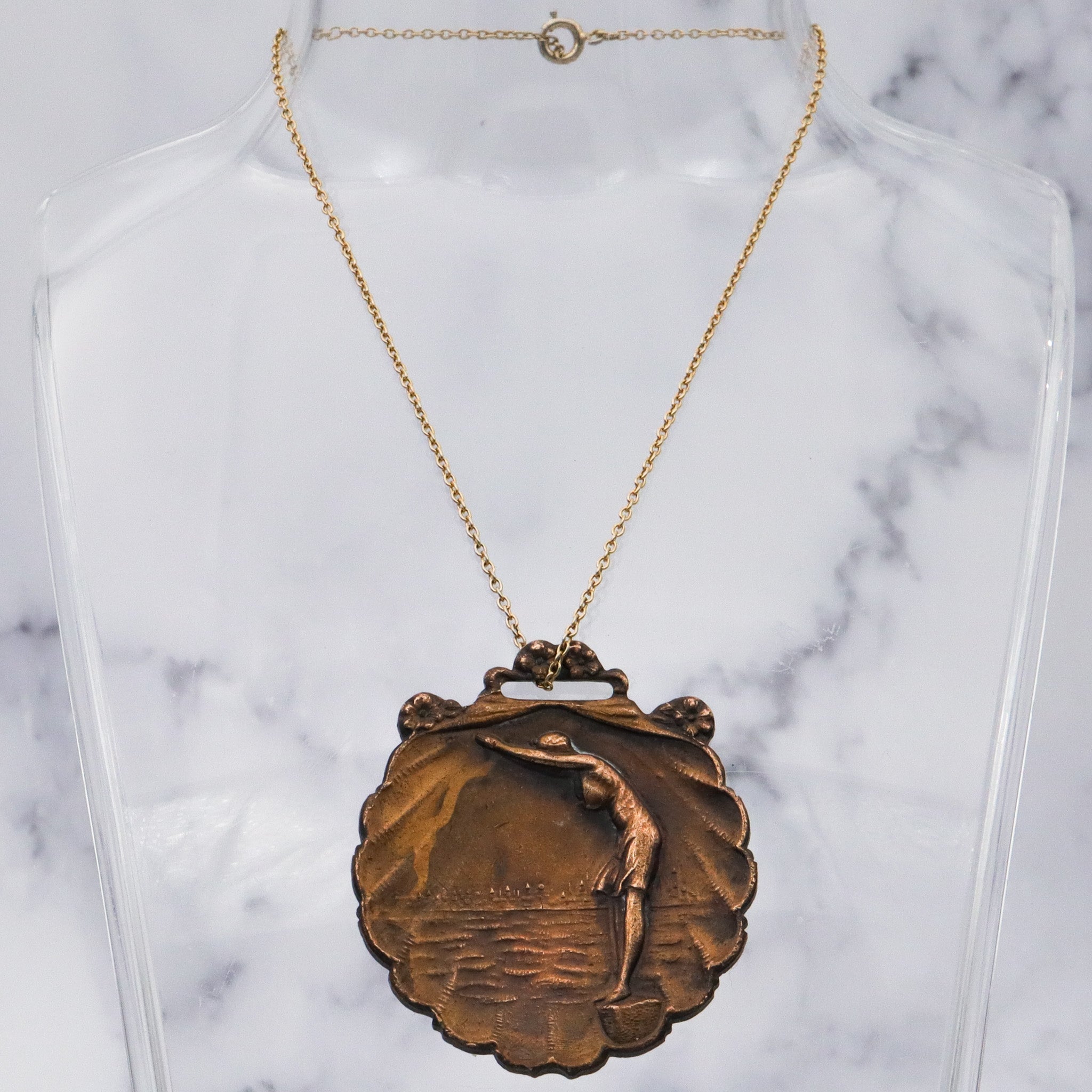 Antique Victorian Whitehead & Hoag brass diving medal