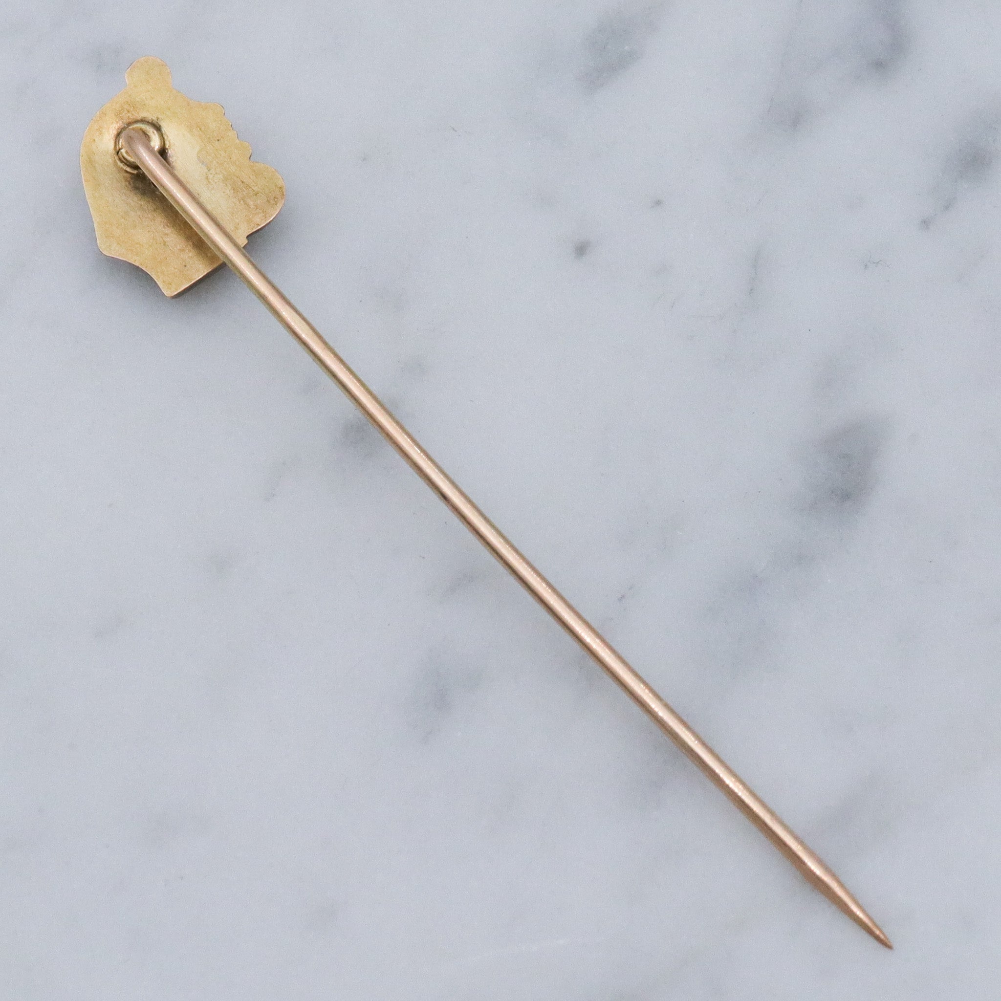 Antique Egyptian Revival goddess 10k gold stick pin