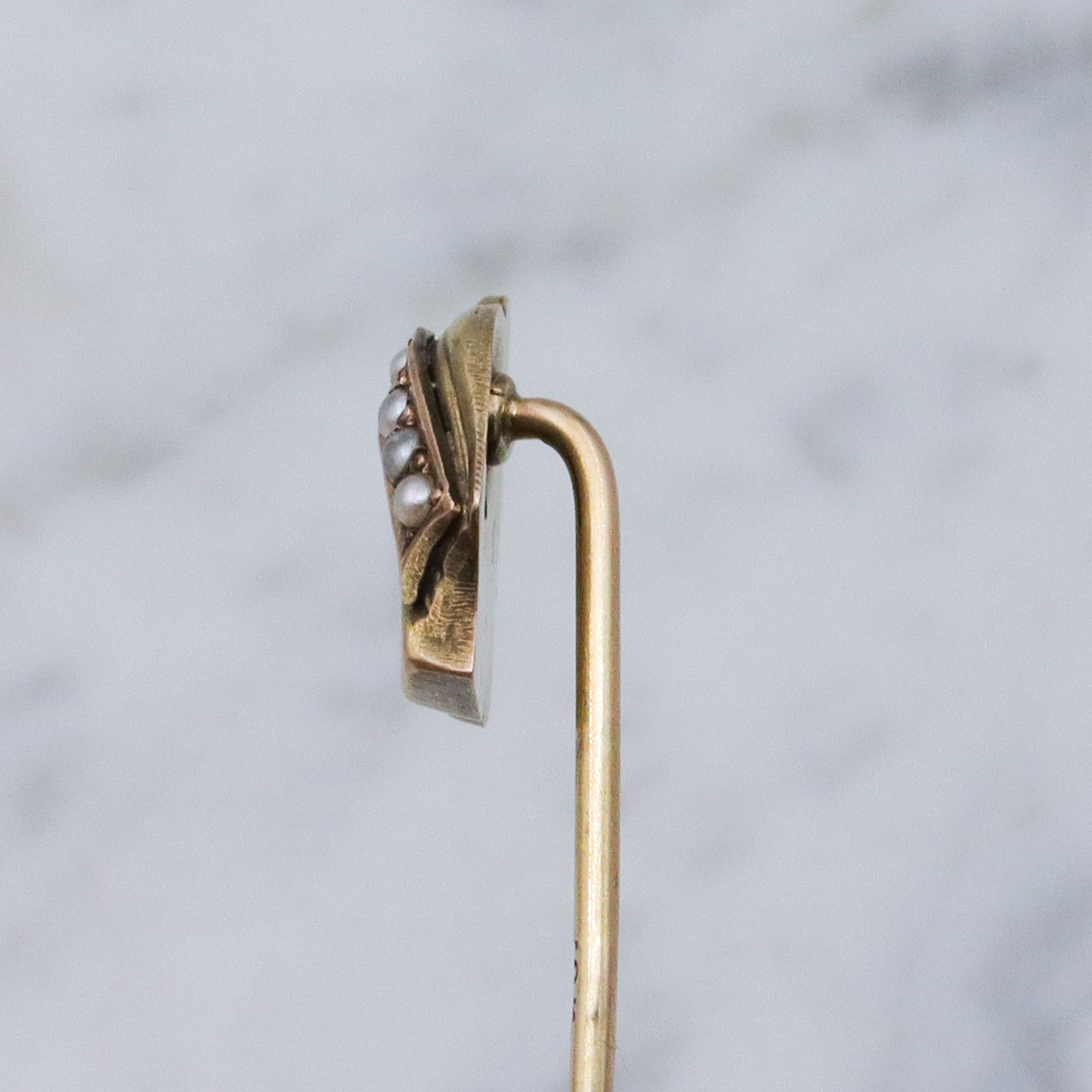 Antique Egyptian Revival goddess 10k gold stick pin