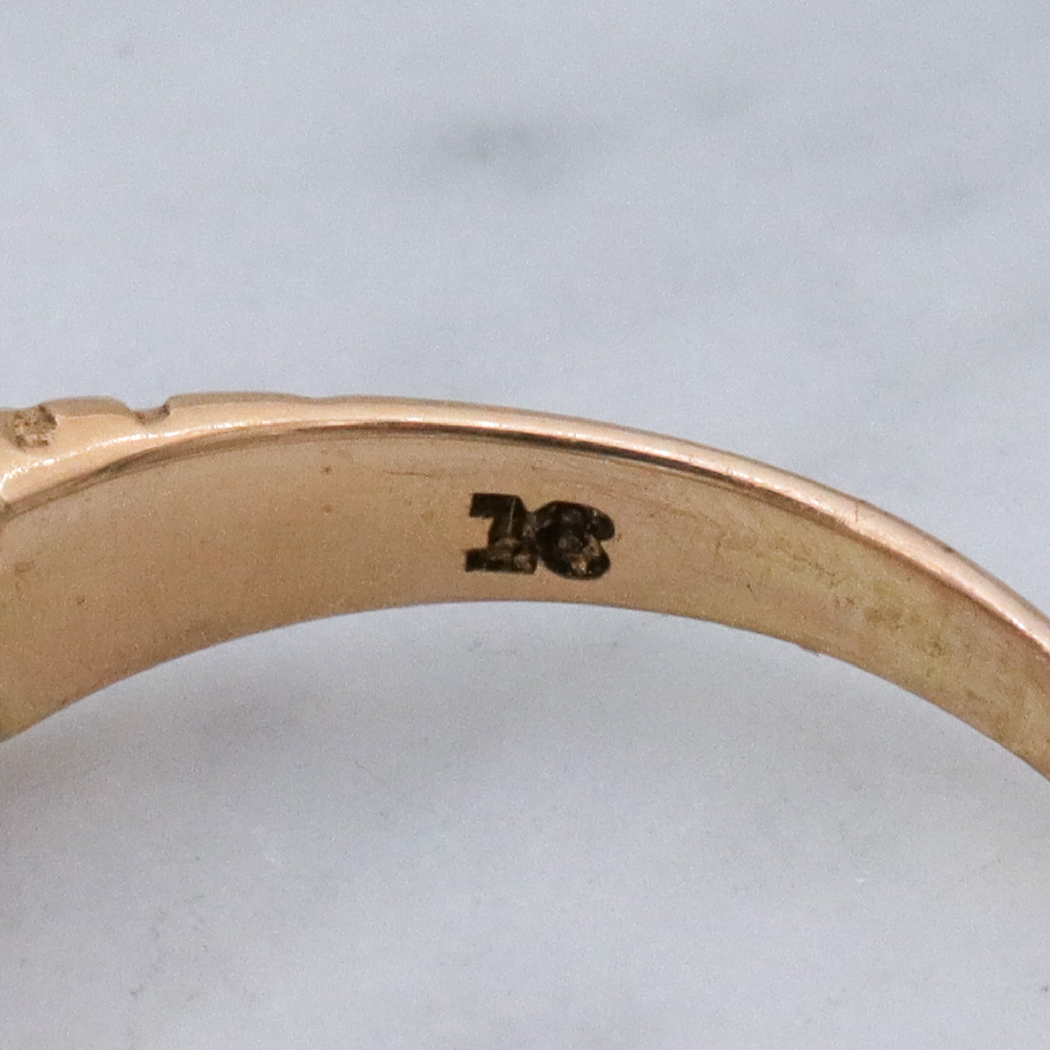 Antique Victorian 18k gold old mine cut diamond solitaire ring, sz. 6.75