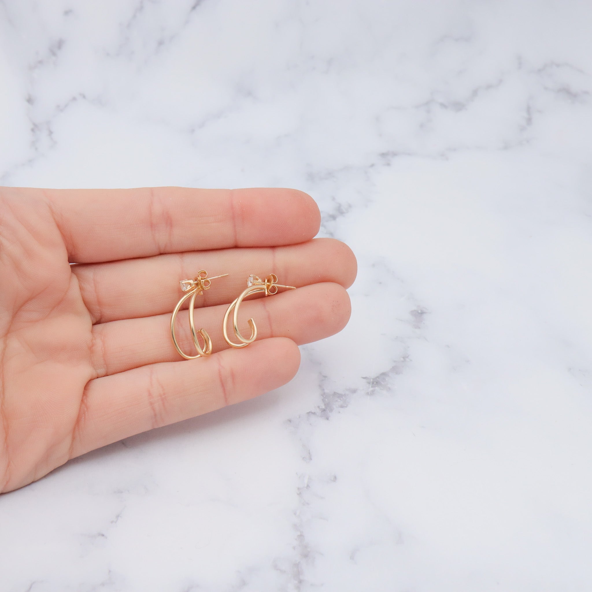 Vintage Retro 14k gold 3mm diamond day & night interchangeable jacket earrings