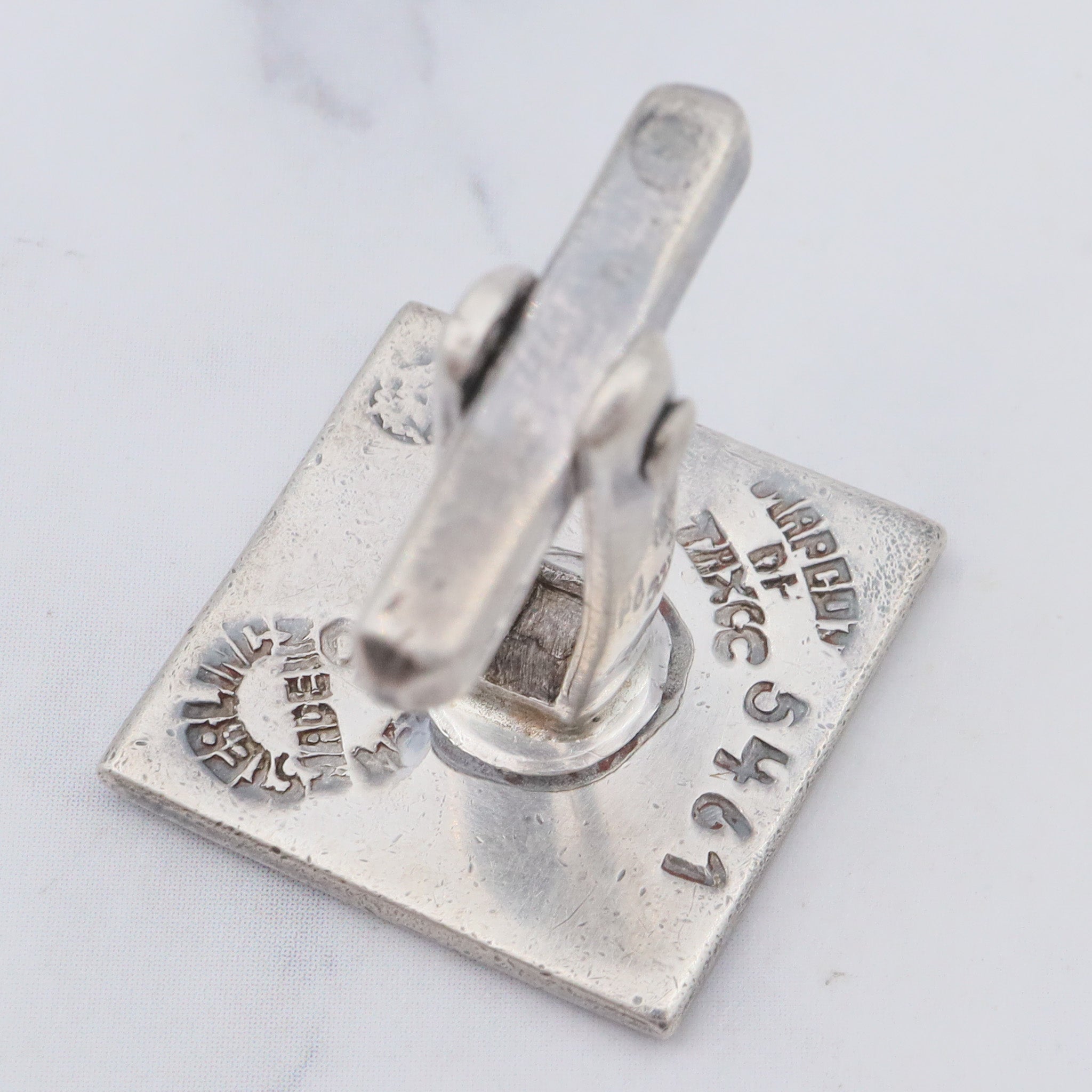 Antique Deco Margot de Taxco sterling cufflinks with black and gold enamel