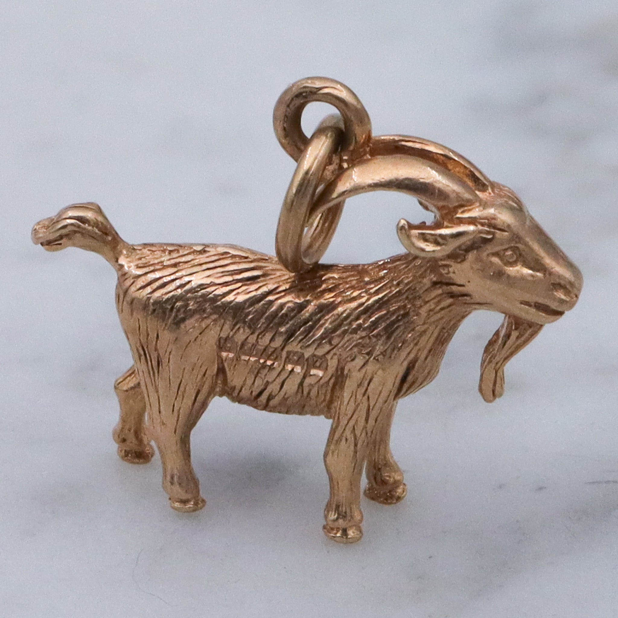 Vintage English 9k gold billy goat charm pendant