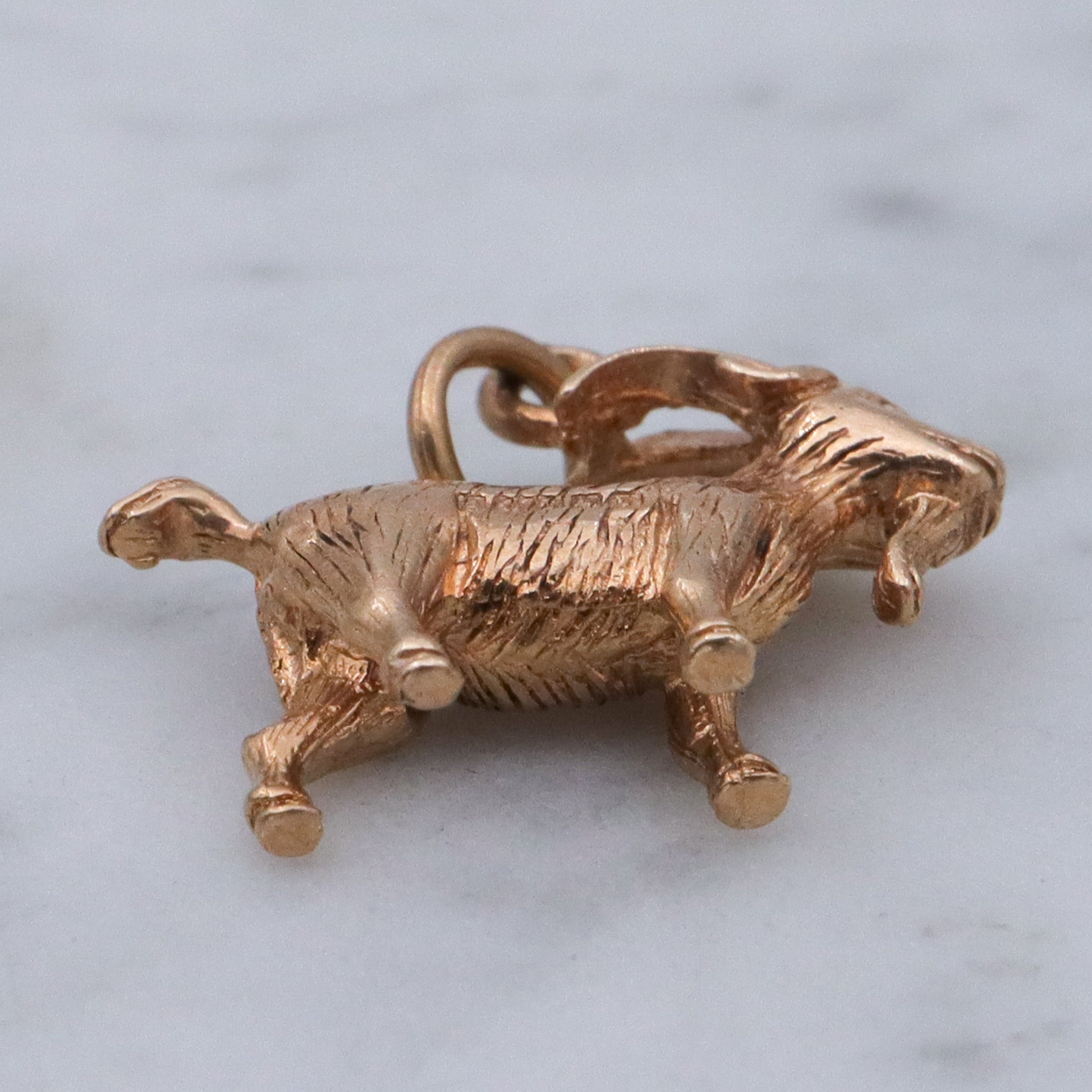 Vintage English 9k gold billy goat charm pendant