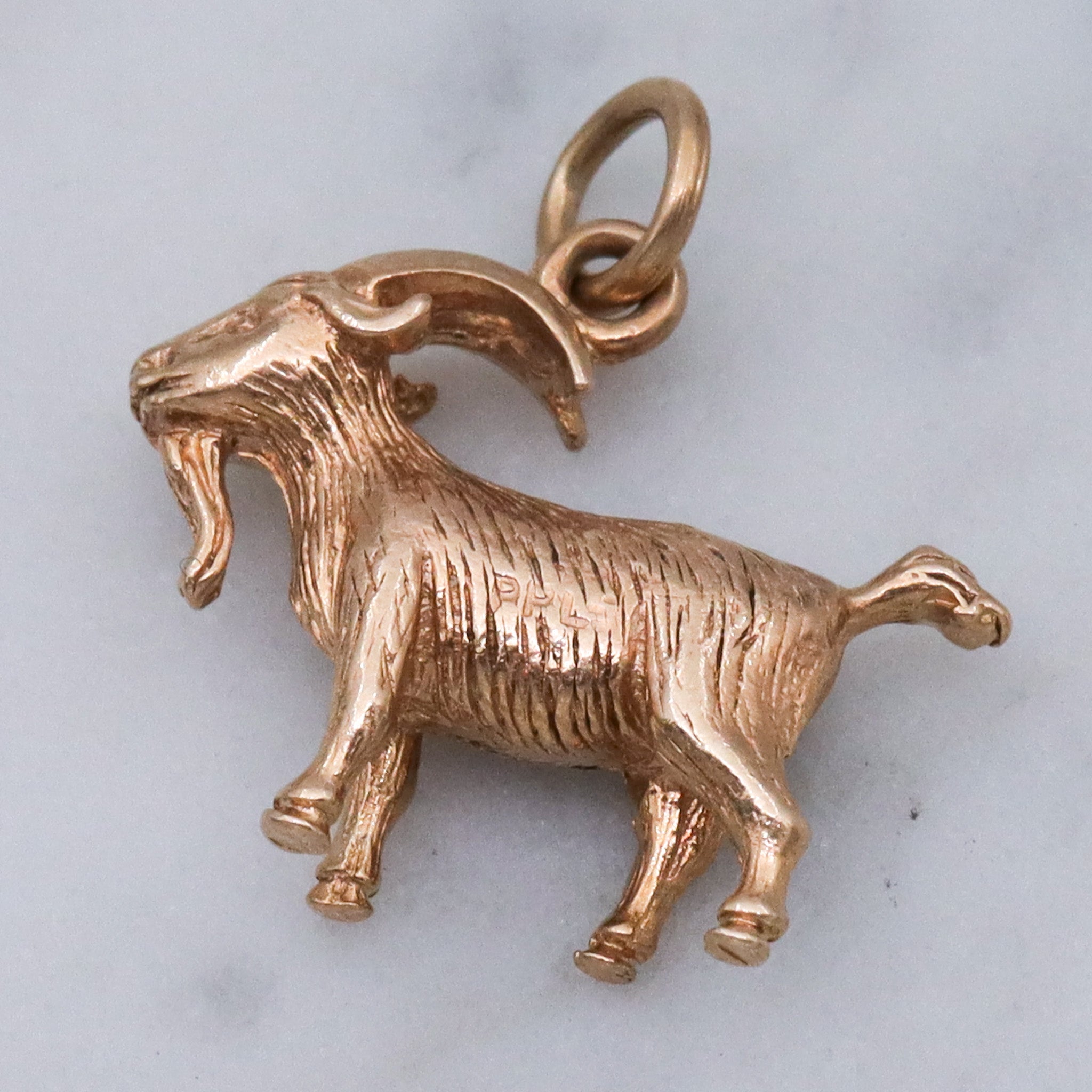 Vintage English 9k gold billy goat charm pendant