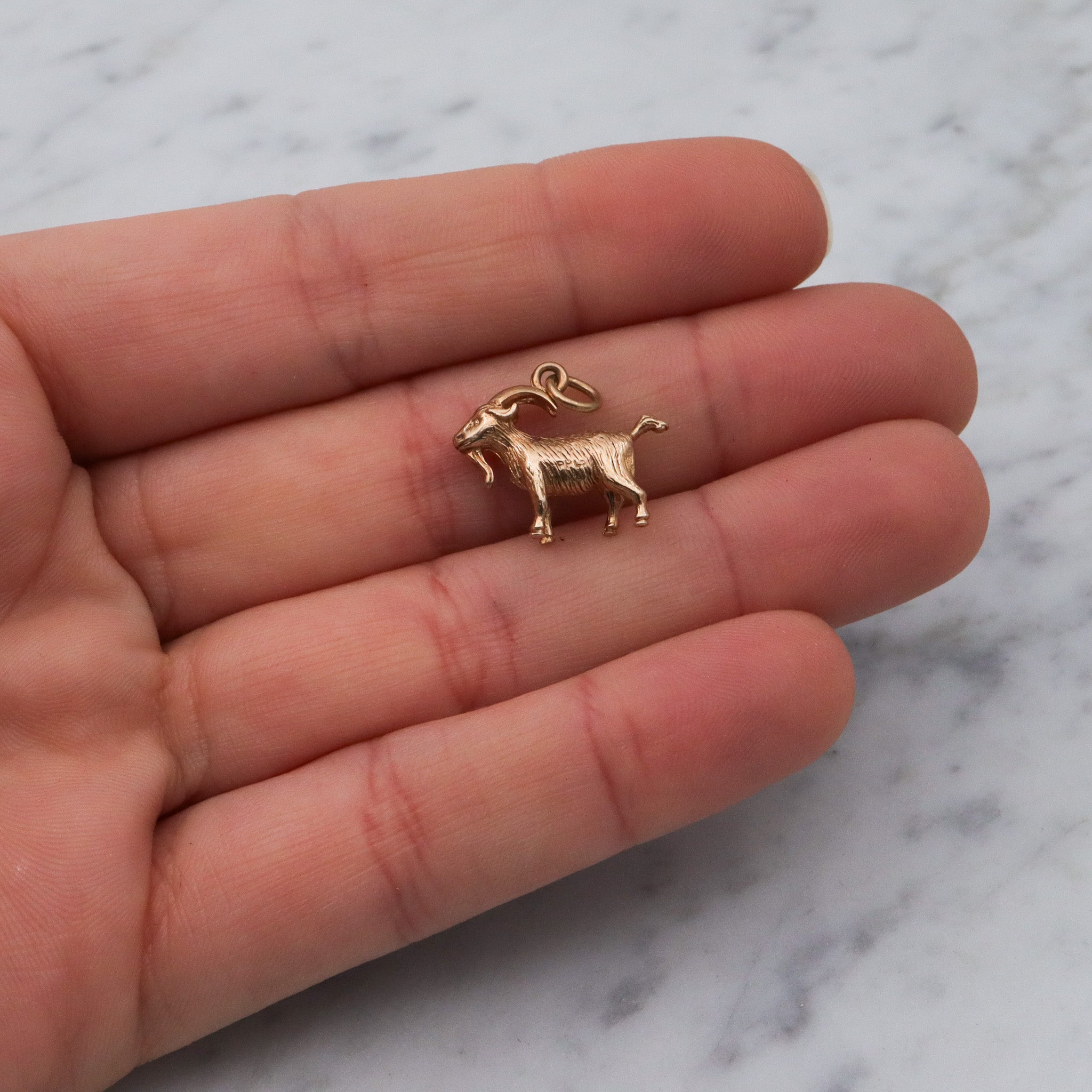 Vintage English 9k gold billy goat charm pendant