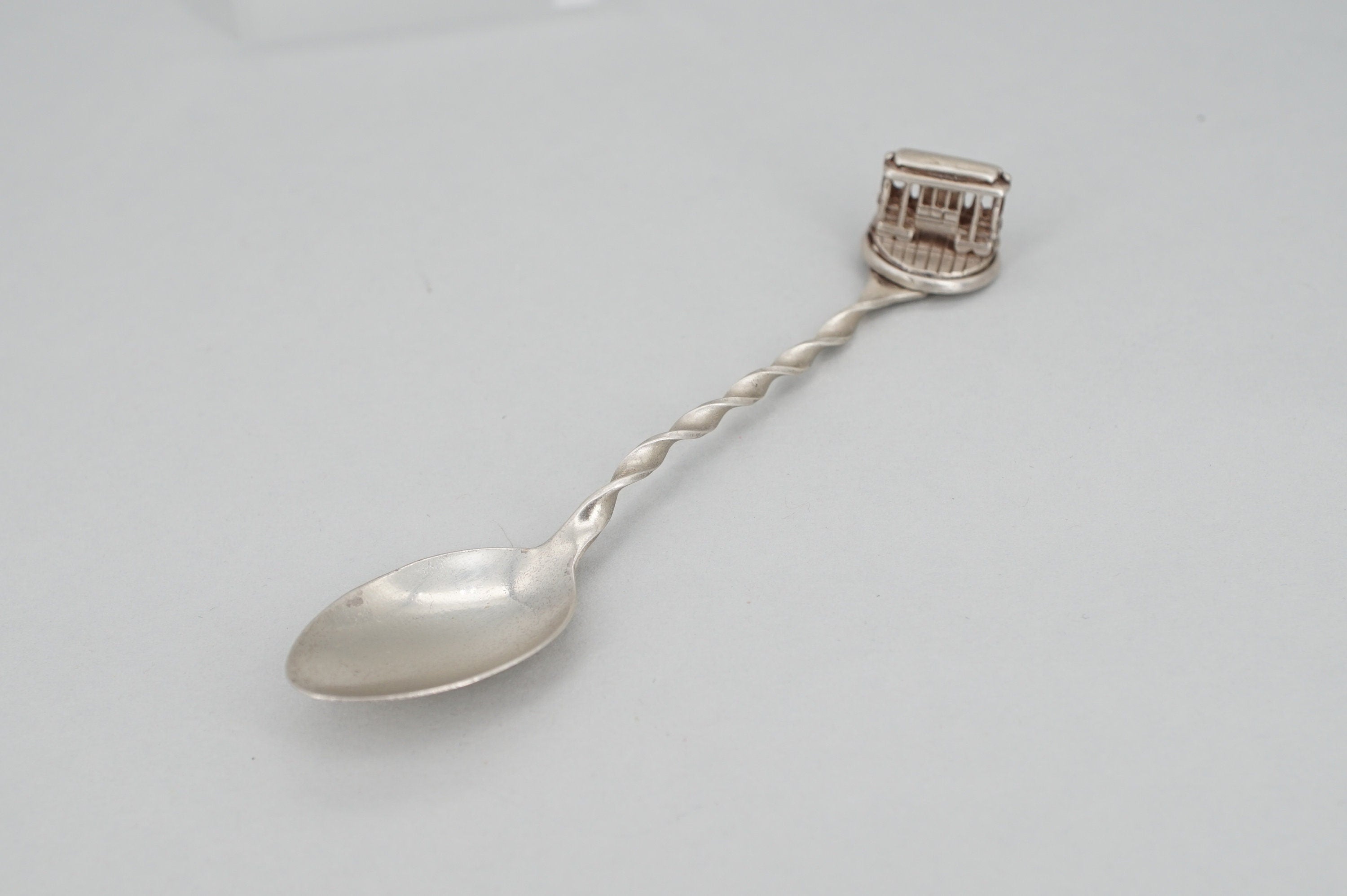 Vintage Bell Trading Post Sterling Spoon with Rotating Cable Car