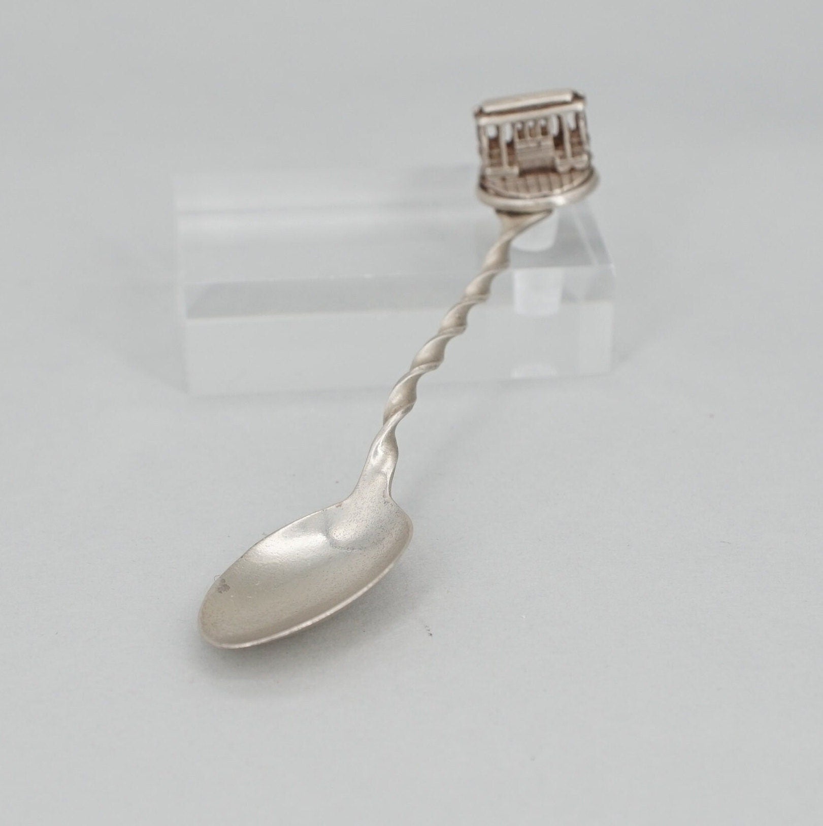 Vintage Bell Trading Post Sterling Spoon with Rotating Cable Car