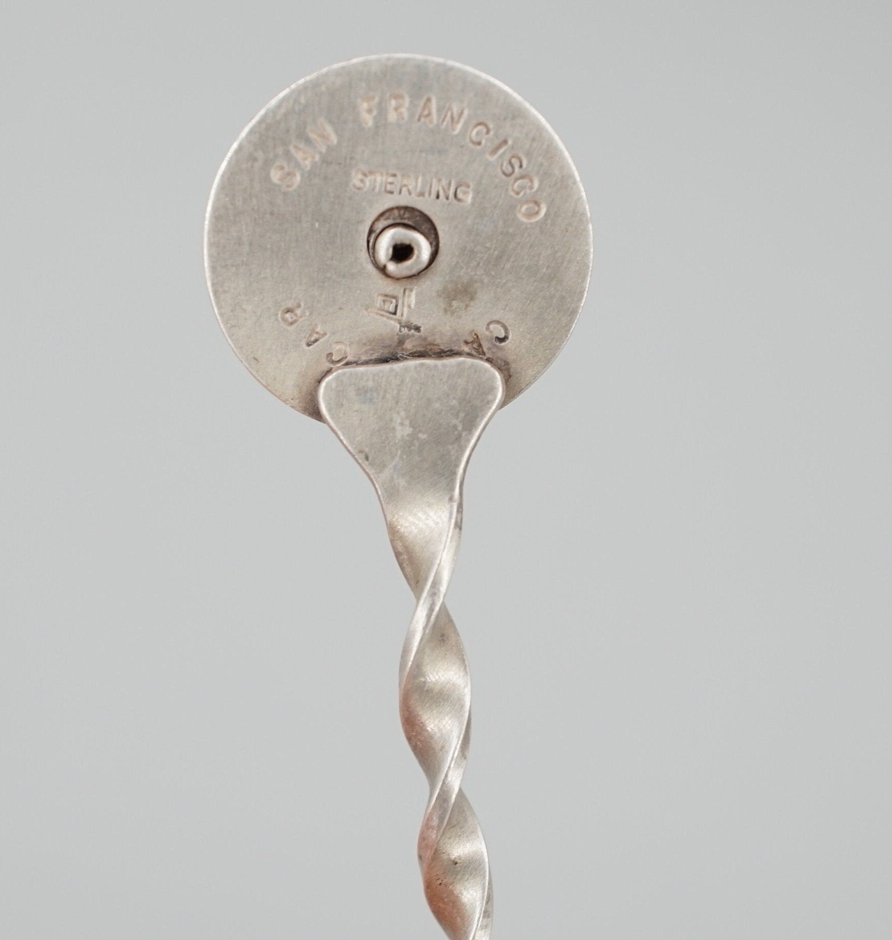 Vintage Bell Trading Post Sterling Spoon with Rotating Cable Car