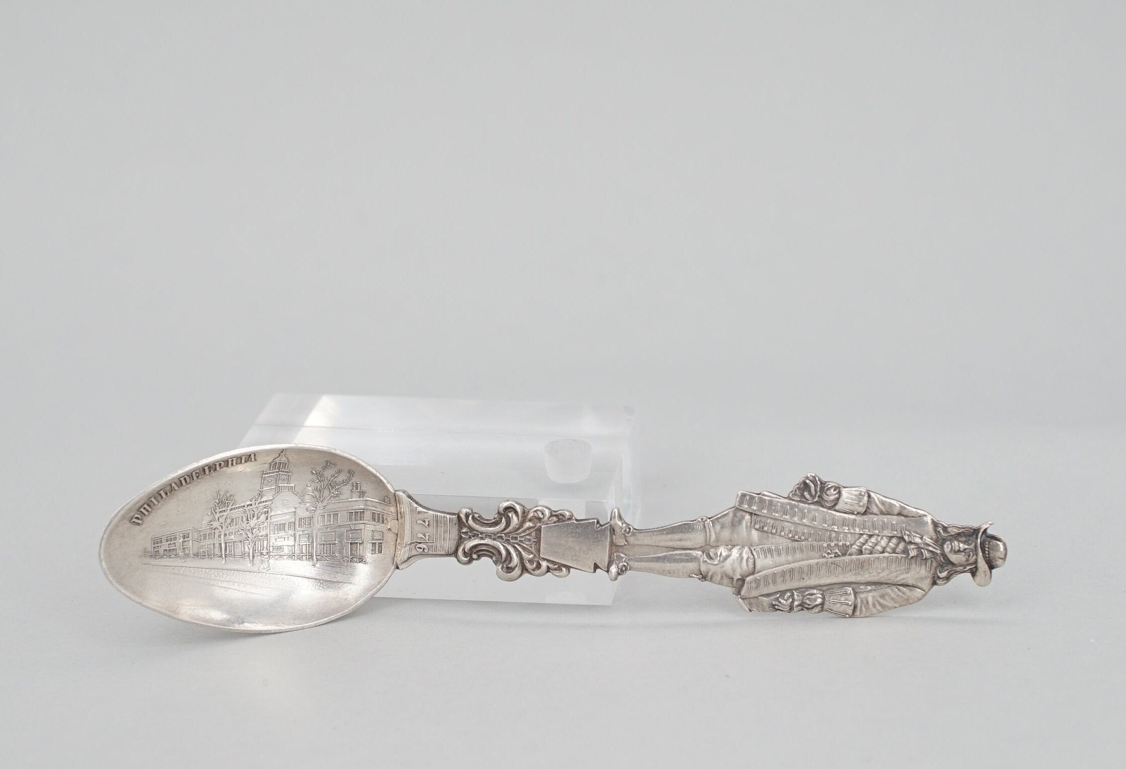 Antique Shiebler Sterling William Penn "Philadelphia, PA" Souvenir Figural Spoon